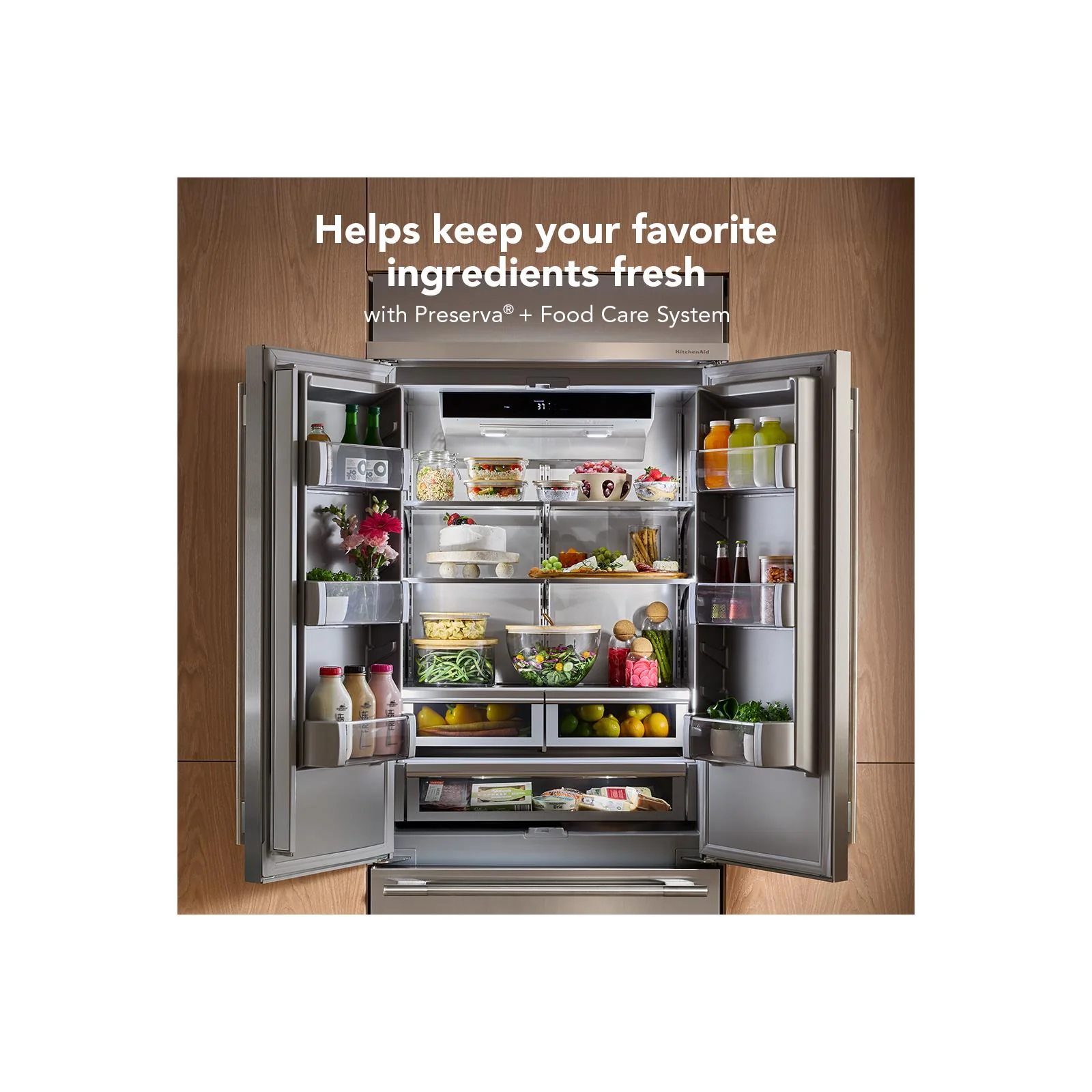 KitchenAid 36" 20.8 Cu. Ft. Juniper Built-In French Door Refrigerator - KBFN536SJP - Image 15