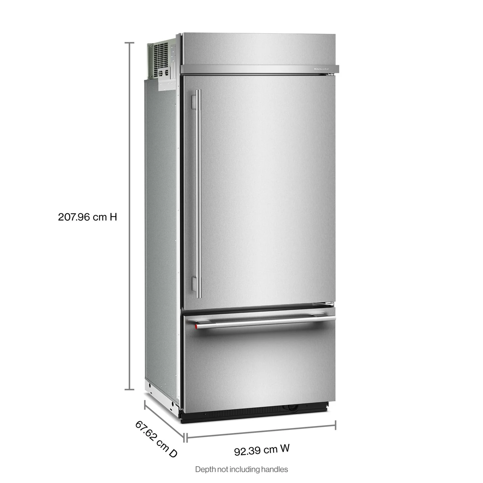 KitchenAid 36" 20.9 Cu. Ft. PrintShield Stainless Steel Built-In Bottom Mount Refrigerator - KBBR336SPS - Image 3