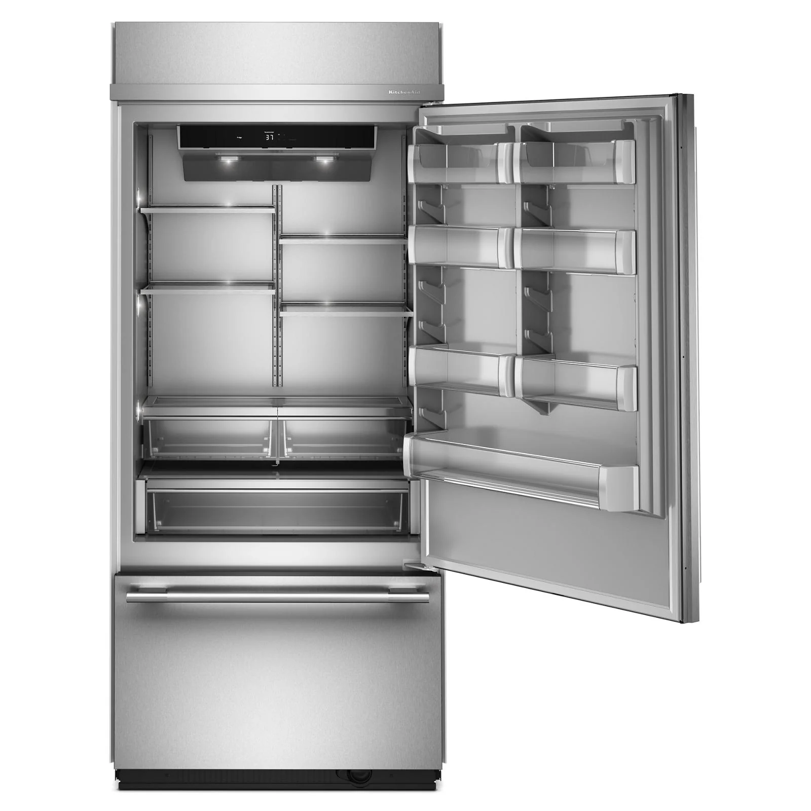 KitchenAid 36" 20.9 Cu. Ft. PrintShield Stainless Steel Built-In Bottom Mount Refrigerator - KBBR336SPS - Image 5