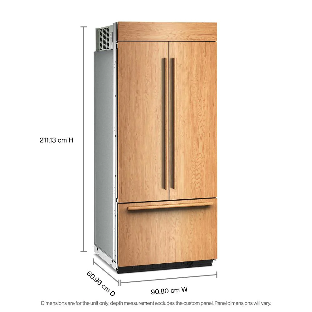 KitchenAid 36" 21.0 Cu. Ft. Panel-Ready Built-In French Door Refrigerator with Platinum Interior – KBFN536TPA - Image 3