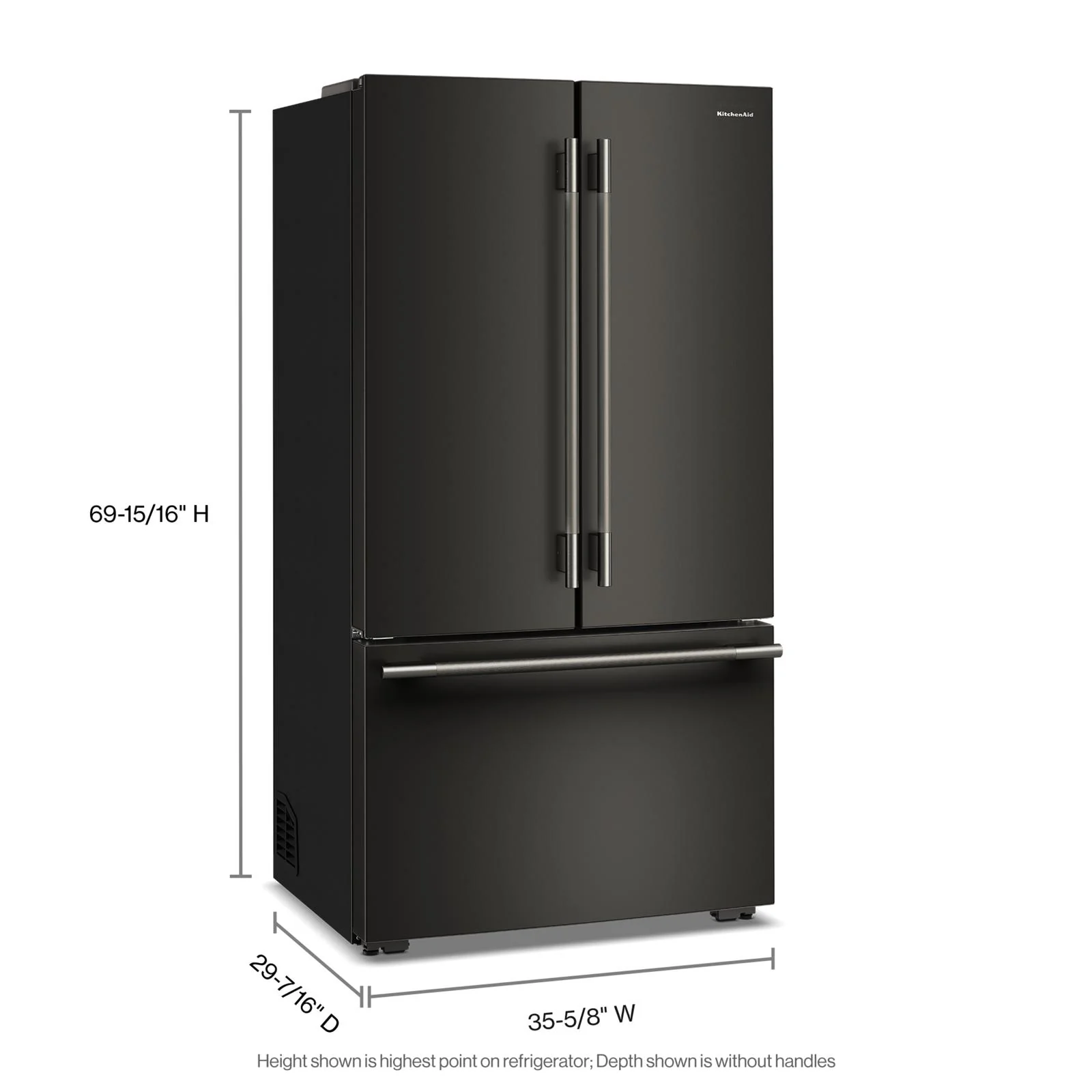 KitchenAid 36" 24.0 Cu. Ft. Black Ore Counter-Depth French Door Refrigerator - KRFC236SBE - Image 3