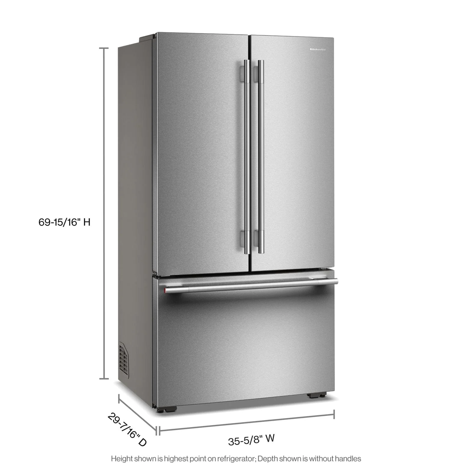 KitchenAid 36" 24.0 Cu. Ft. PrintShield Stainless Steel Counter-Depth French Door Refrigerator - KRFC236SPS - Image 2
