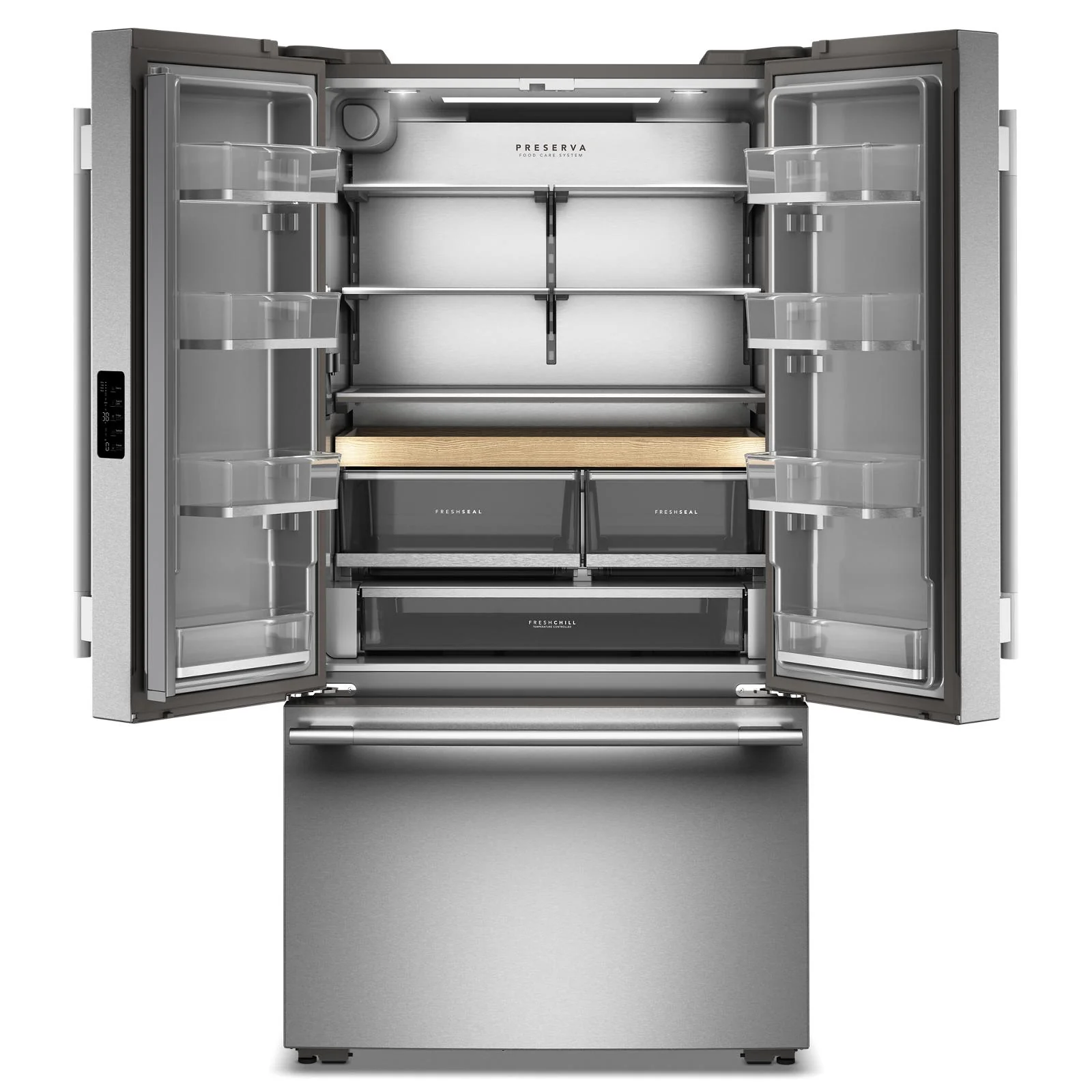 KitchenAid 36" 24.0 Cu. Ft. PrintShield Stainless Steel Counter-Depth French Door Refrigerator - KRFC236SPS - Image 4