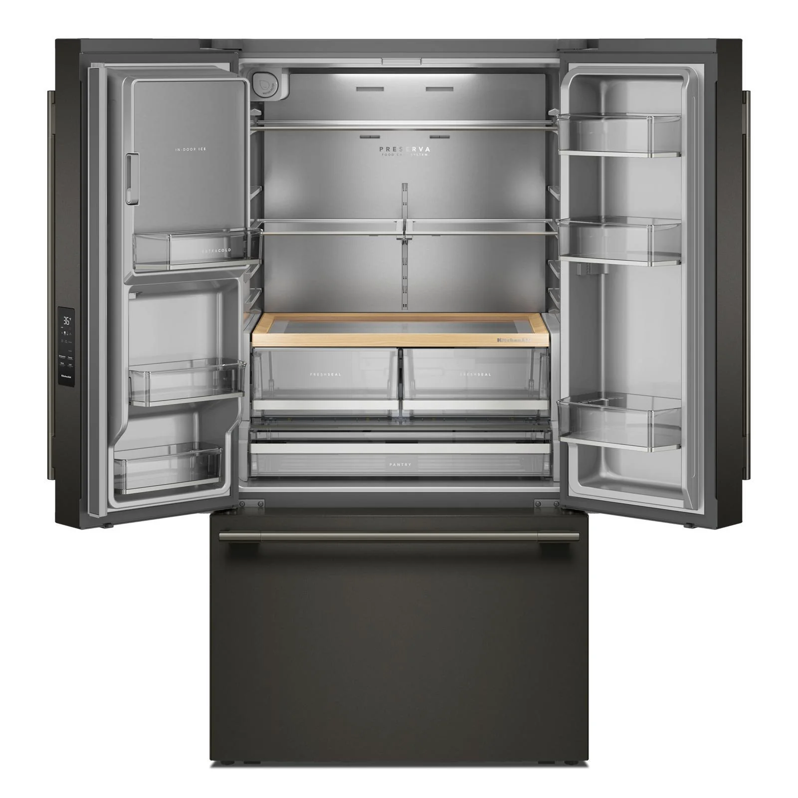 KitchenAid 36" 30 Cu. Ft. Black Ore French Door Refrigerator - KRFF436SBE - Image 2