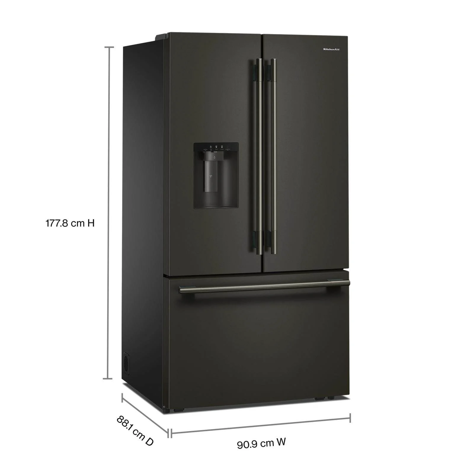 KitchenAid 36" 30 Cu. Ft. Black Ore French Door Refrigerator - KRFF436SBE - Image 8