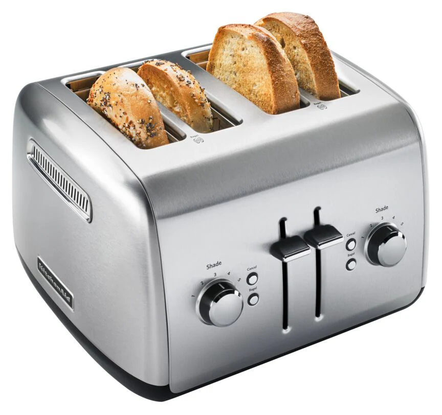 KitchenAid® Brushed Stainless Steel 4-Slice Toaster with Manual High-Lift Lever - KMT4115SX - Image 2