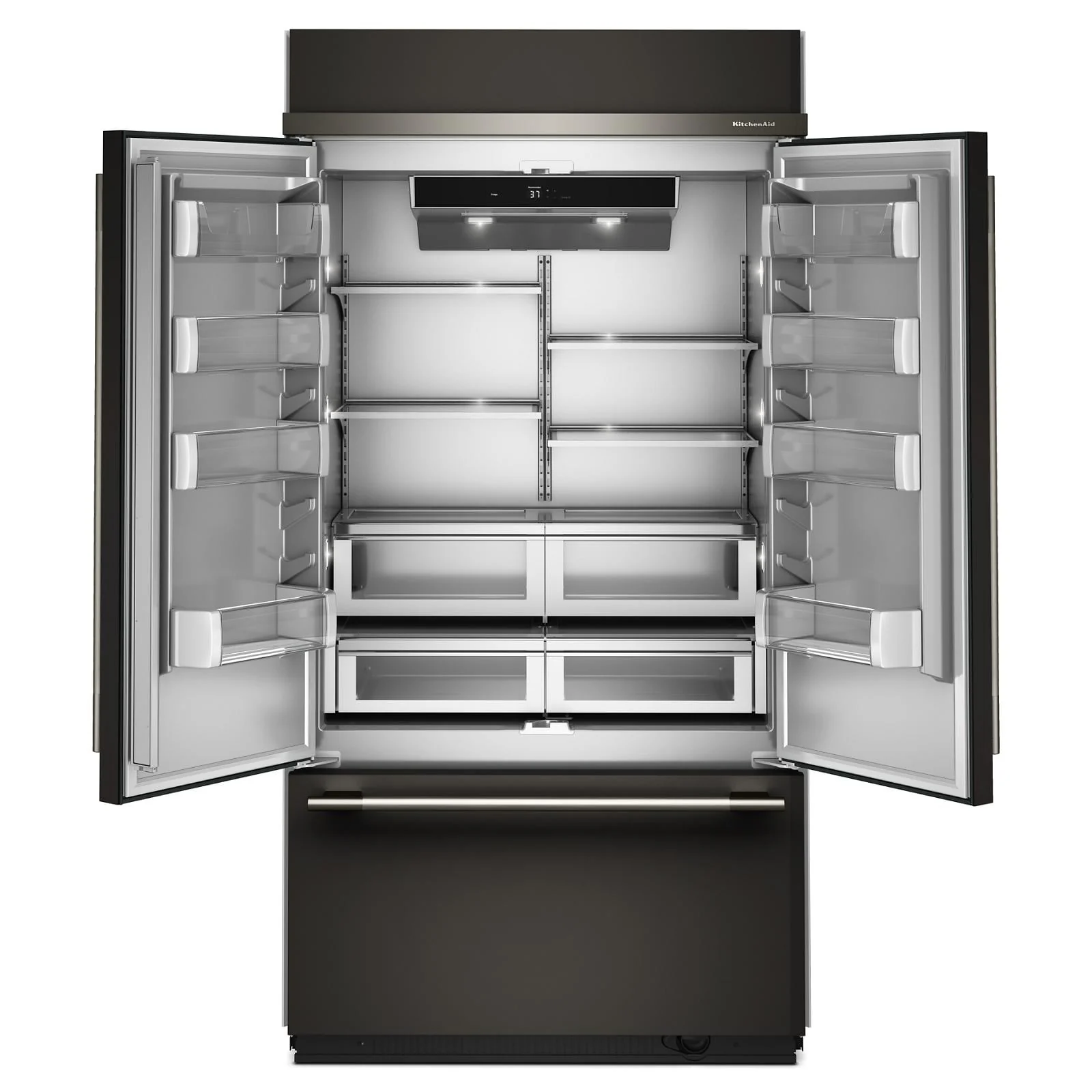 KitchenAid 42" 24.0 Cu. Ft. Black Ore Built-In French Door Refrigerator - KBFN542SBE - Image 4