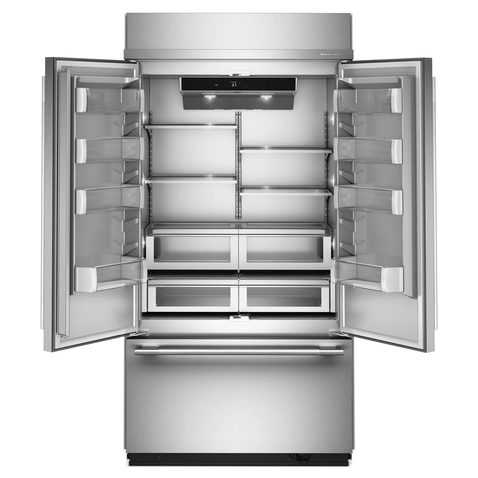 KitchenAid 42" 24.2 Cu. Ft. PrintShield Stainless Steel Built-In French Door Refrigerator - KBFN542SPS - Image 4
