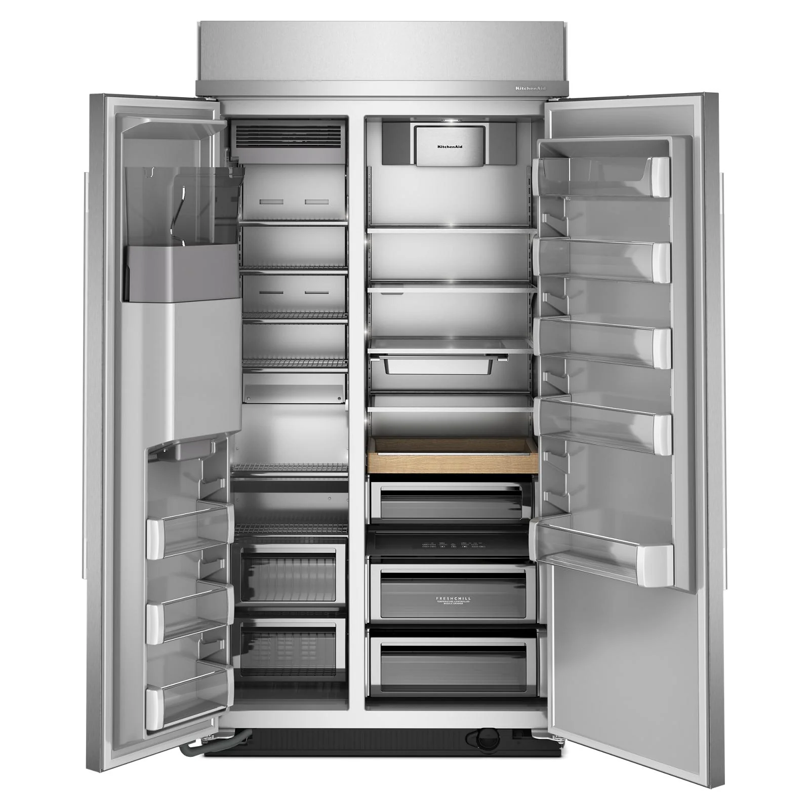 KitchenAid 42" 25.0 Cu. Ft. PrintShield Stainless Steel Built-In Side-by-Side Refrigerator - KBSD742SPS - Image 5
