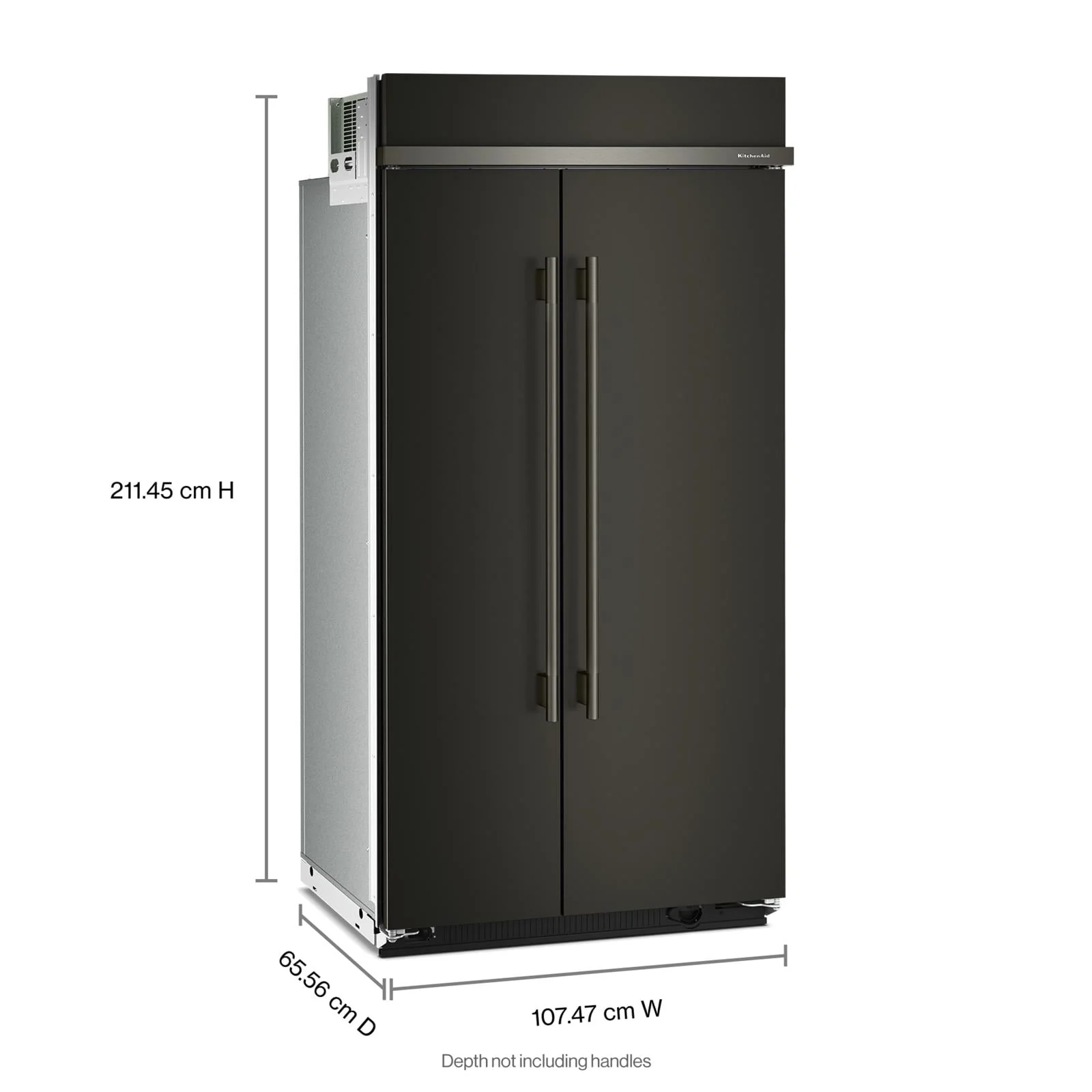 KitchenAid 42" 25.5 Cu. Ft. Black Ore Built-In Side-by-Side Refrigerator - KBSN742SBE - Image 2