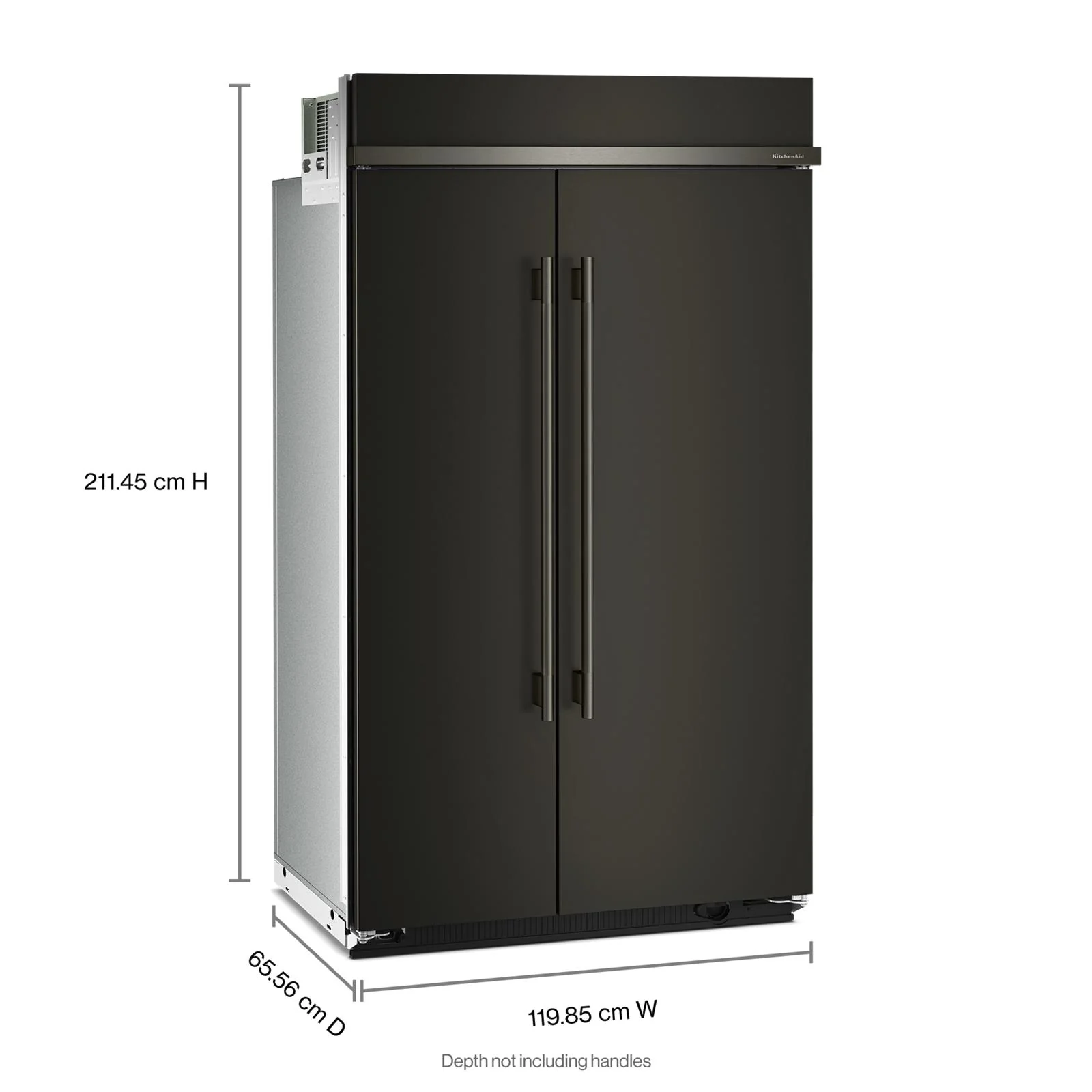 KitchenAid 48" 30.0 Cu. Ft. Black Ore Built-In Side-by-Side Refrigerator - KBSN748SBE - Image 3