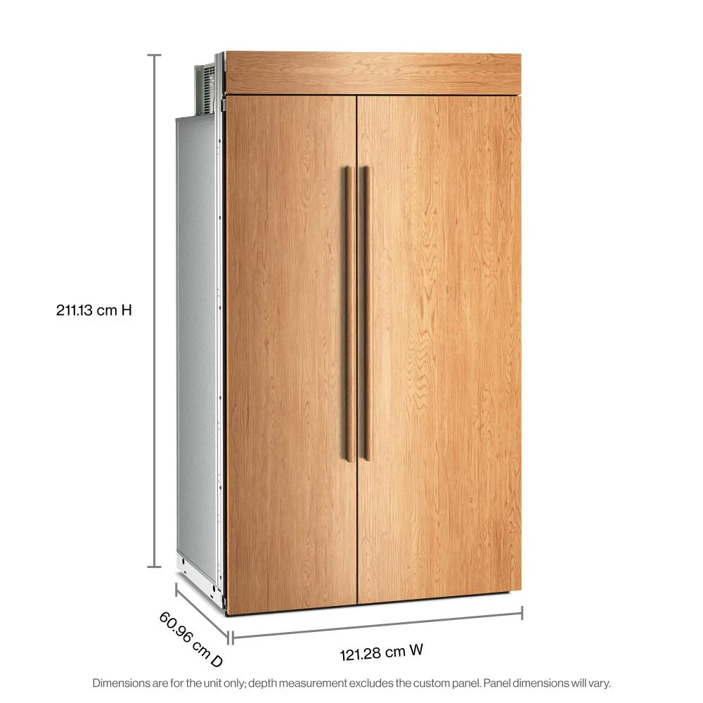 KitchenAid 48" 30.0 Cu. Ft. Panel-Ready Built-In Side-by-Side Refrigerator with Platinum Interior â KBSN748TPA - Image 2