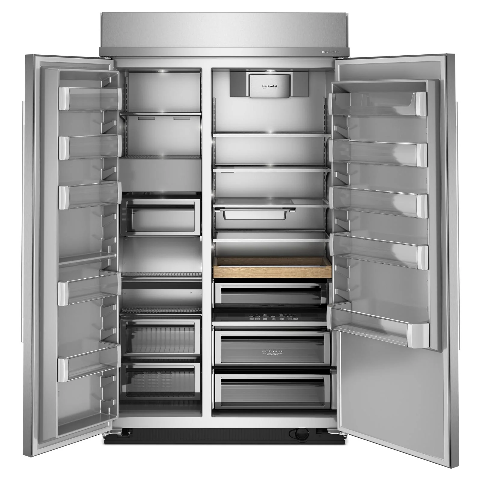KitchenAid 48" 30.0 Cu. Ft. PrintShield Stainless Steel Built-In Side-by-Side Refrigerator - KBSN748SPS - Image 4