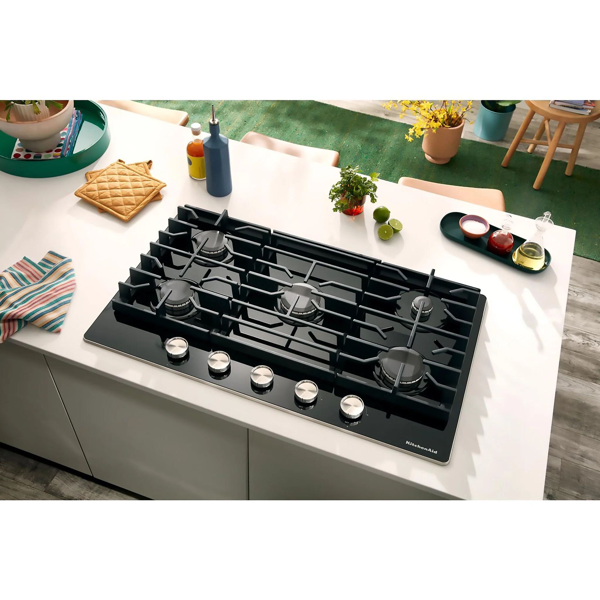 KitchenAid Black 30" Gas Cooktop - KCGG530PBL - Image 2