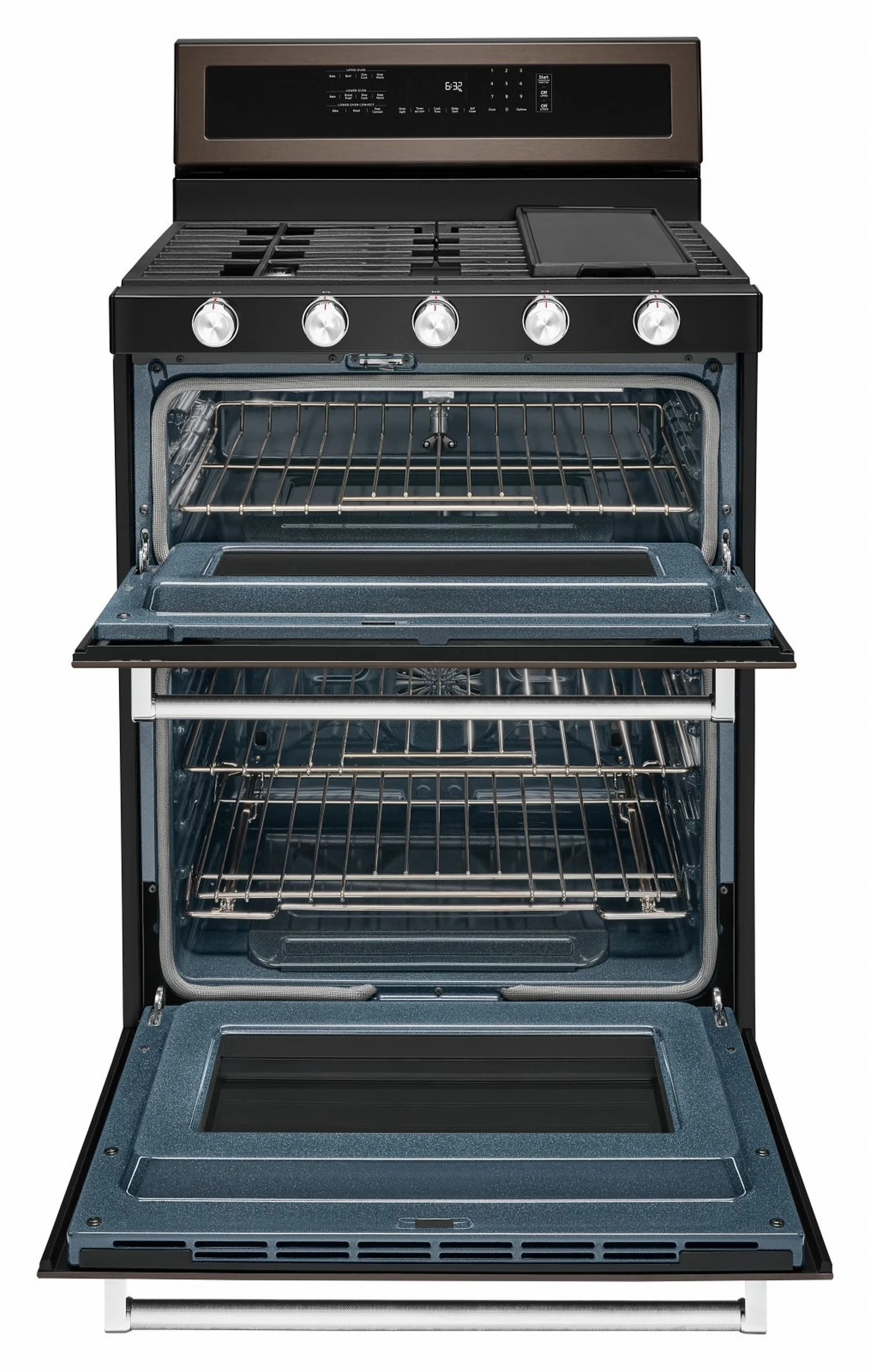 KitchenAid® Black Stainless Double Oven Gas Range (6.0 Cu. Ft.) - KFGD500EBS - Image 3