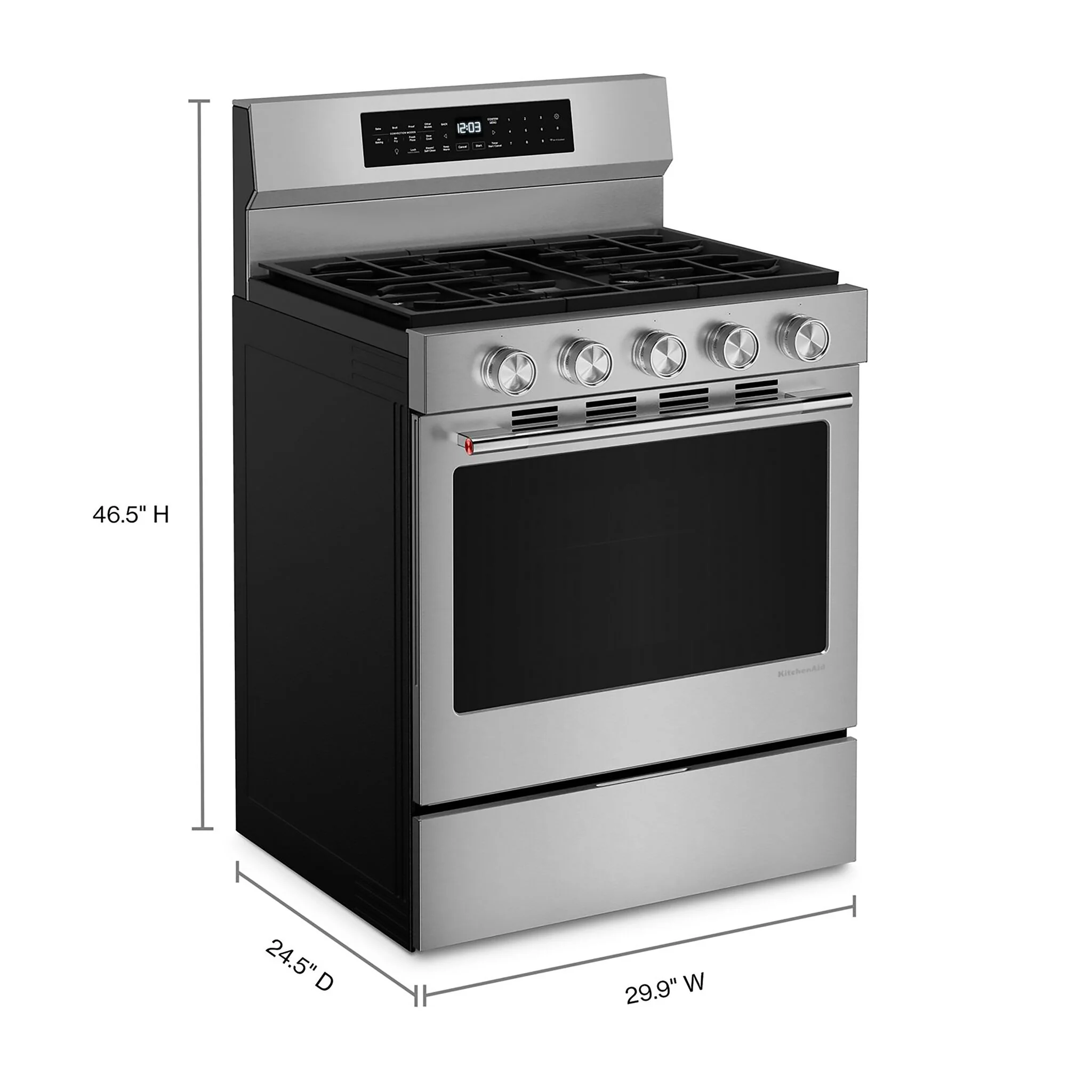 KitchenAid Fingerprint Resistant Stainless Steel Freestanding Gas Convection Range (5 cu.ft) - KFGS530SPS - Image 2