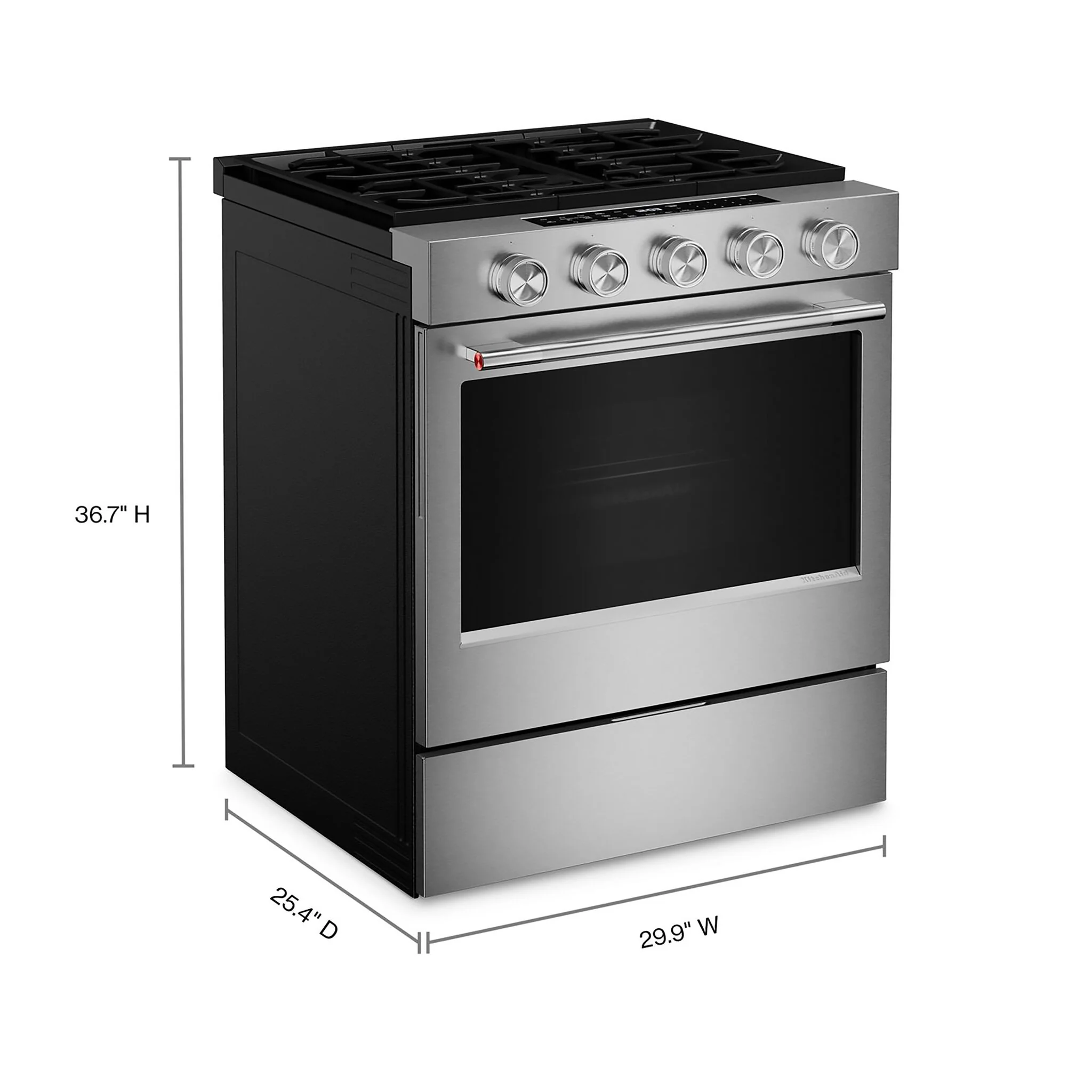 KitchenAid Fingerprint Resistant Stainless Steel Slide-In Gas Convection Range (5 cu.ft.) - KSGS330SPS - Image 5