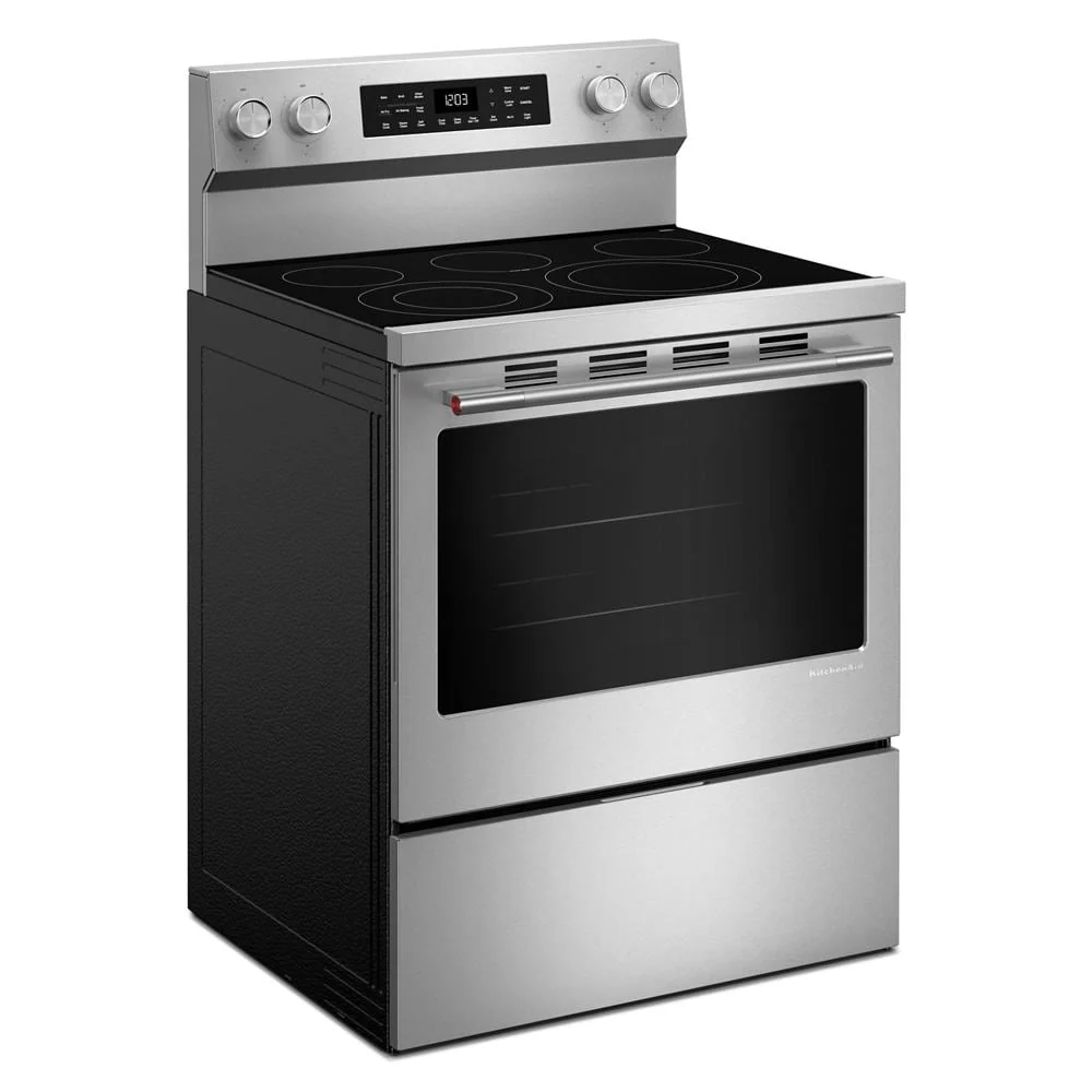 KitchenAid PrintShield™ Stainless Finish Freestanding Smart Electric Convection Range (5.3 Cu. Ft.) - YKFES330TPS - Image 2