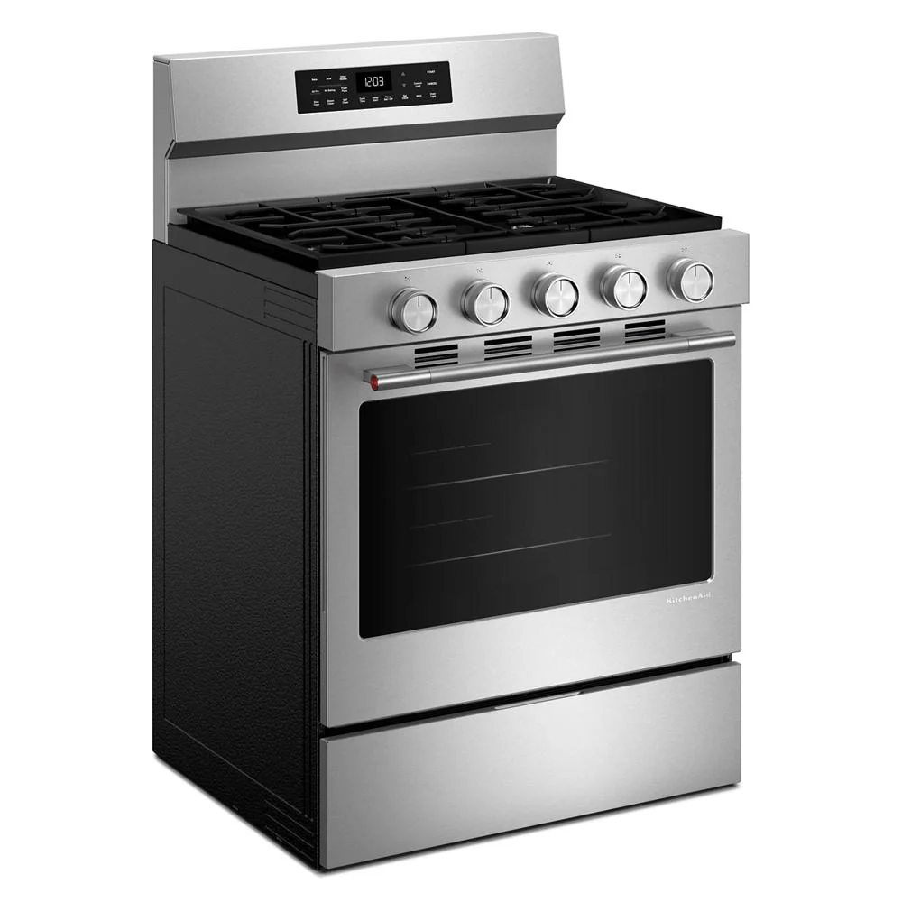 KitchenAid PrintShield™ Stainless Finish Freestanding Smart Gas Convection Range (5.0 Cu. Ft.) - KFGS330TPS - Image 2