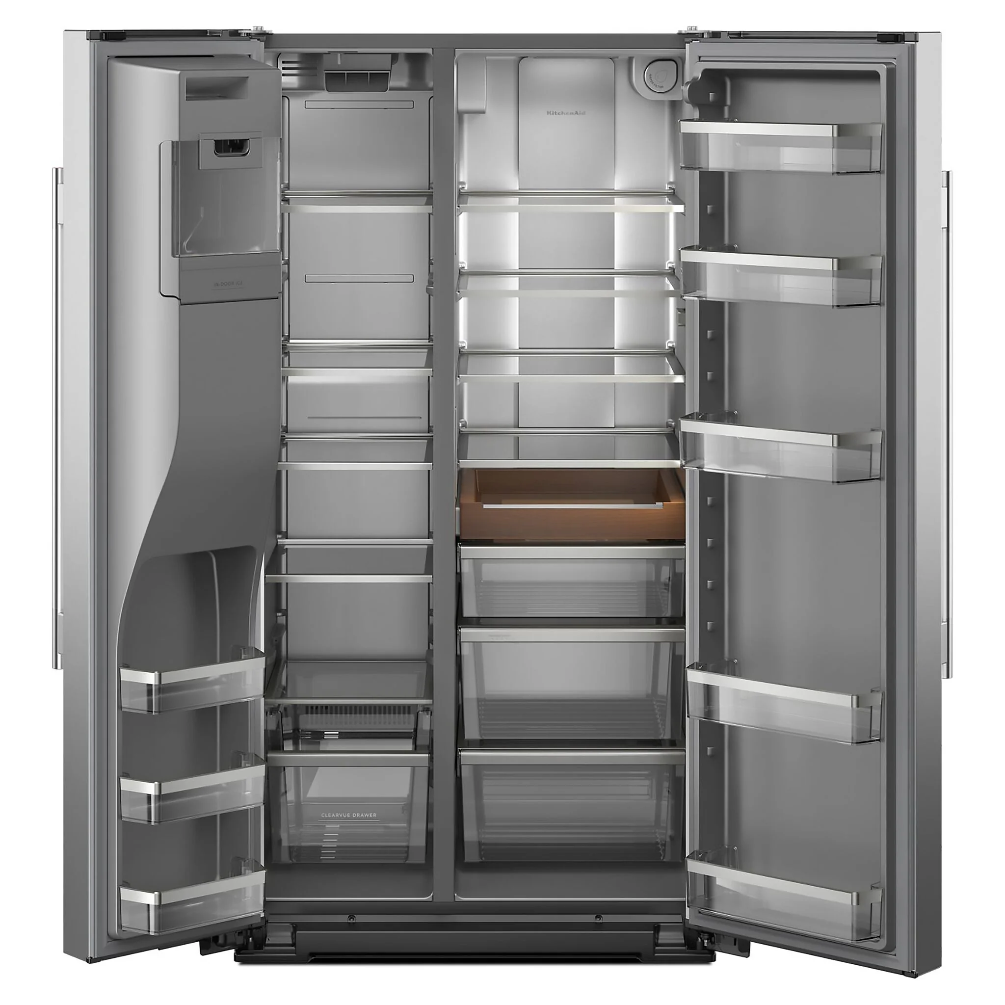 KitchenAid 36" 20.8 Cu. Ft. Printshield Stainless Steel Counter-Depth Side-by-Side Refrigerator - KRSC536RPS - Image 2