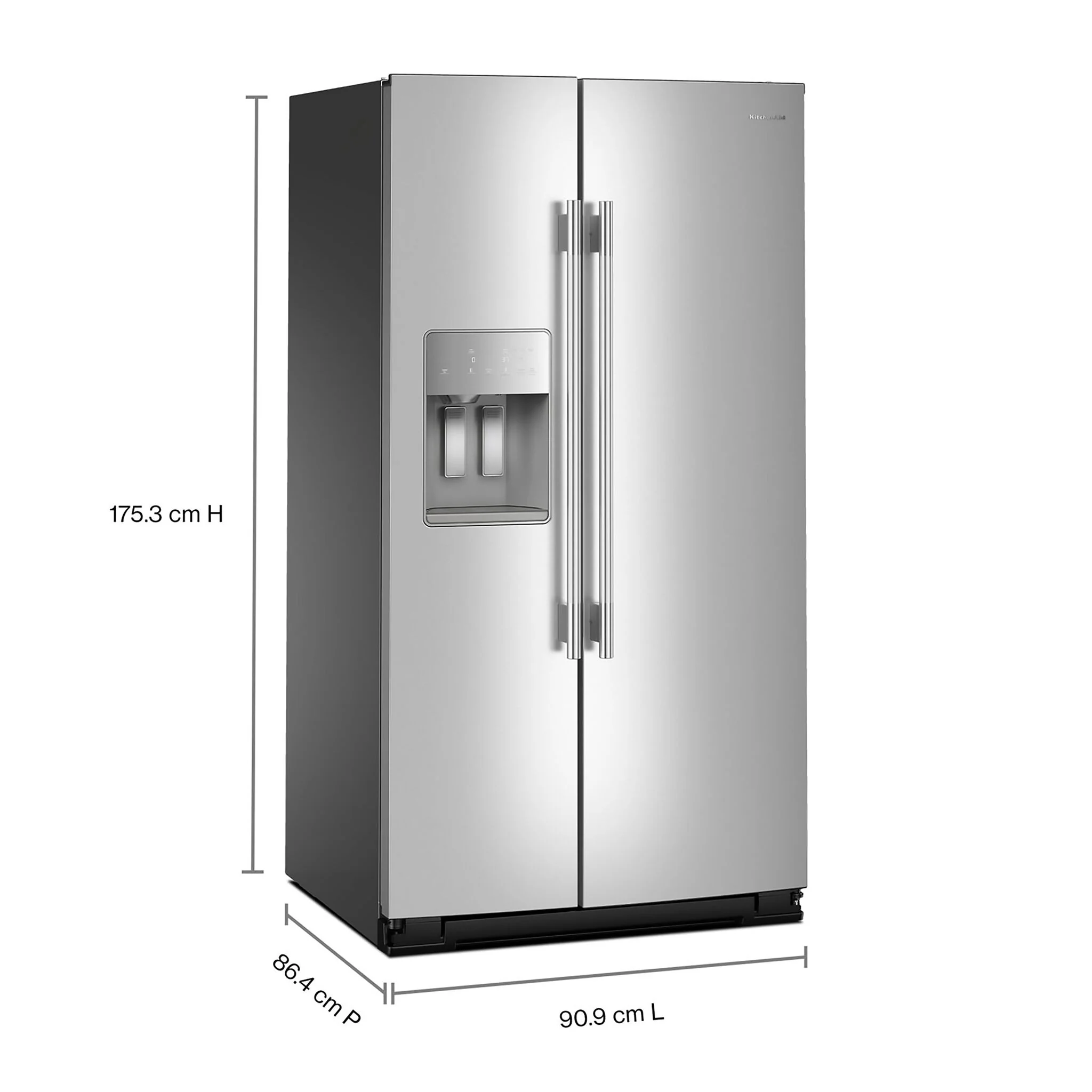KitchenAid 36" 28.7 Cu. Ft. Printshield Stainless Steel Side-by-Side Refrigerator - KRSF536RPS - Image 3