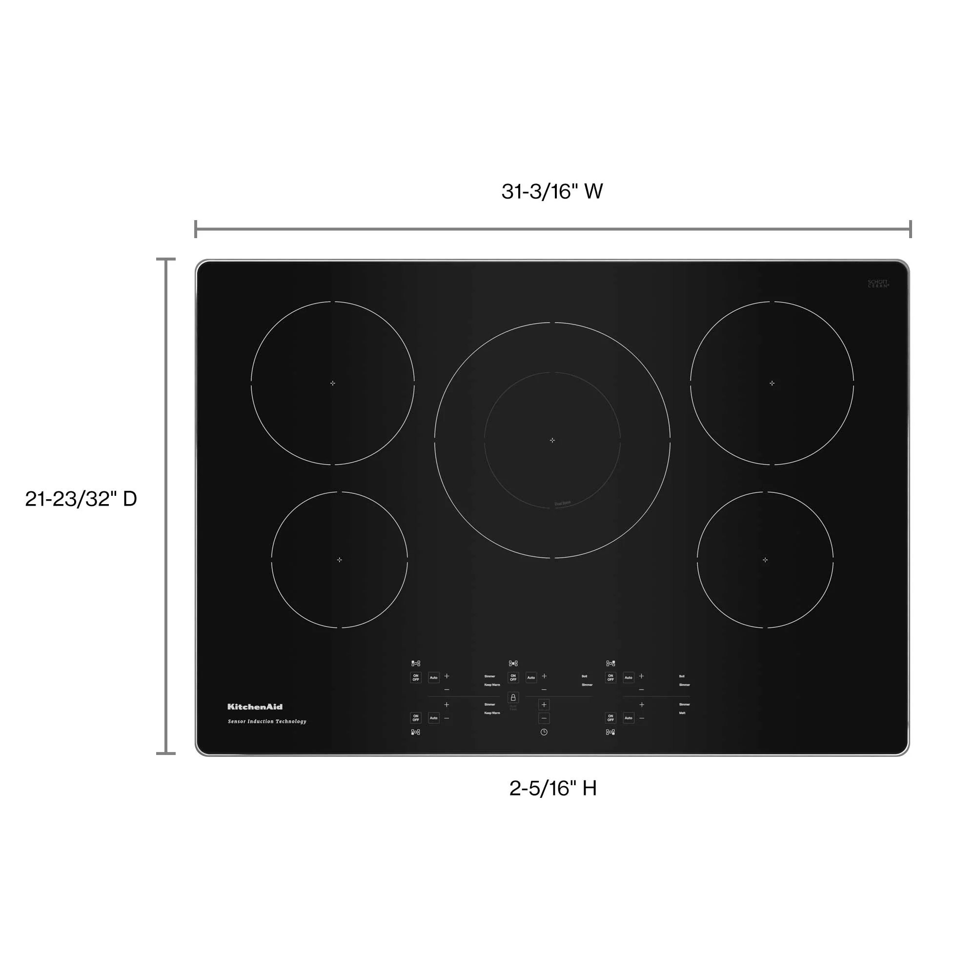 KitchenAid Stainless Steel 30" 5-Element Electric Sensor Induction Cooktop - KCIG550JSS - Image 6