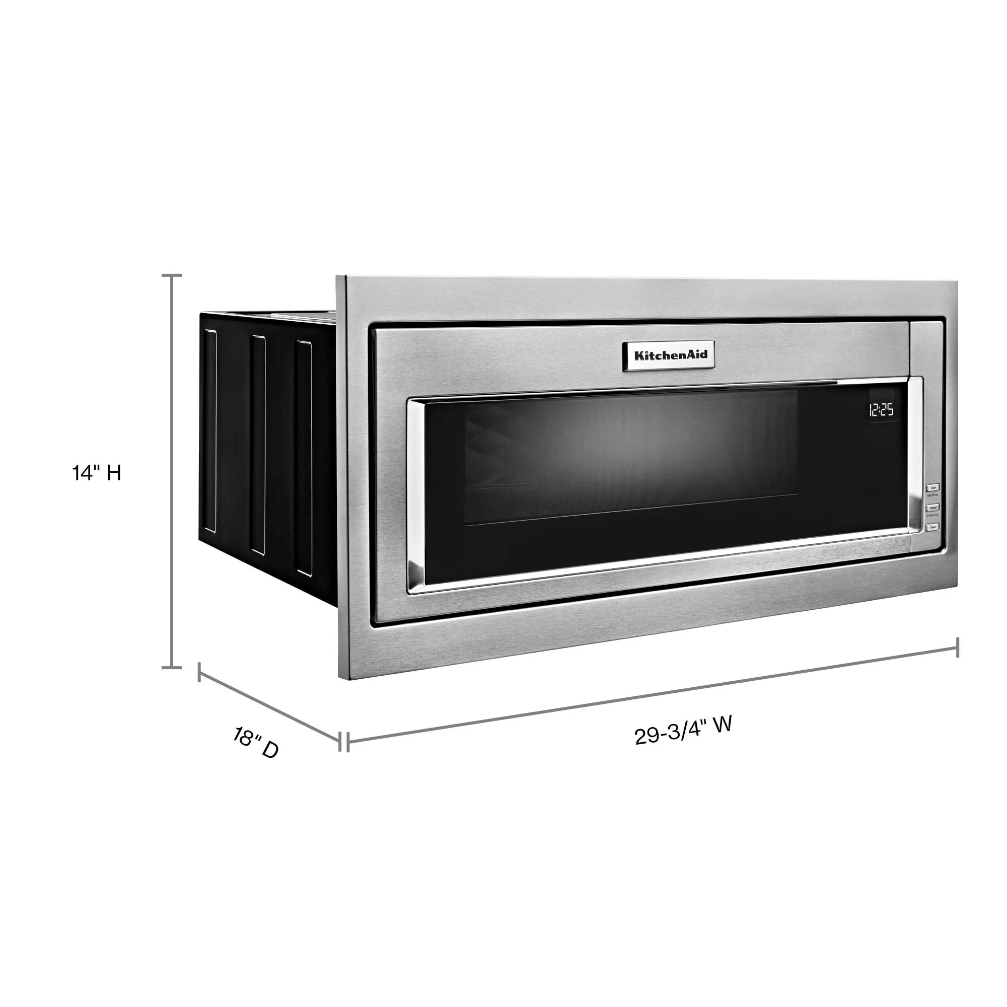 KitchenAid Stainless Steel Built-In Low Profile Microwave with Trim Kit (1.1 cu. ft.) - YKMBT5011KS - Image 6