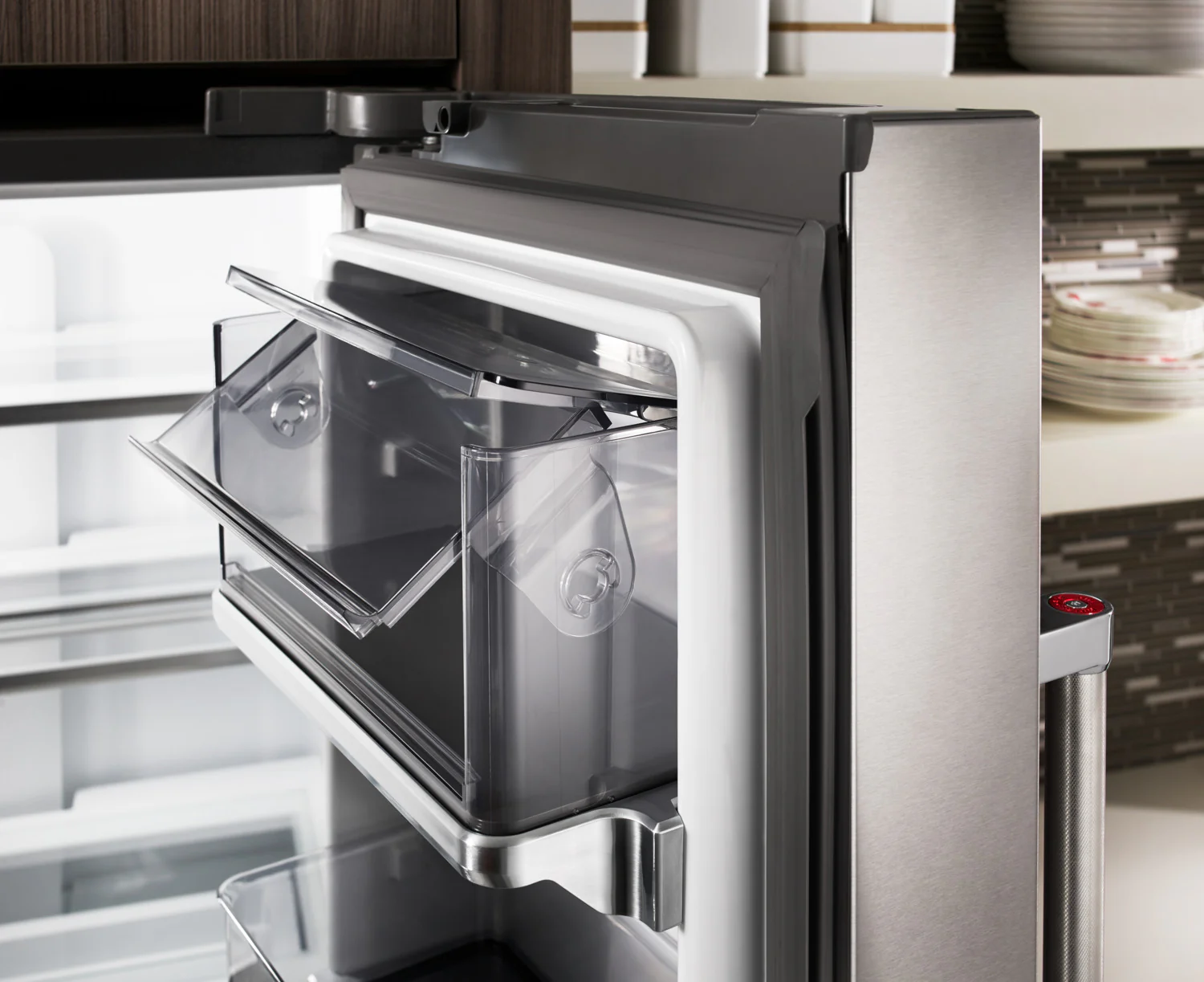 KitchenAid 35.8" 23.8 Cu. Ft. Stainless Steel Counter-Depth French Door Refrigerator - KRFC704FPS - Image 15