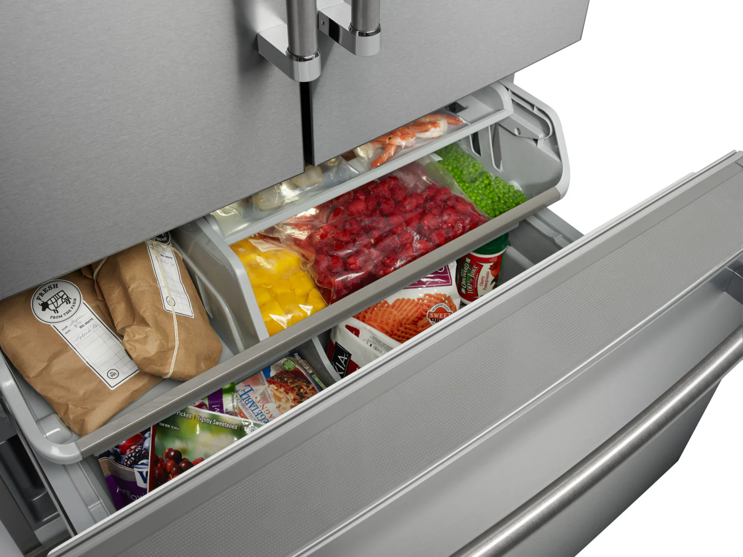 KitchenAid 35.8" 23.8 Cu. Ft. Stainless Steel Counter-Depth French Door Refrigerator - KRFC704FPS - Image 16