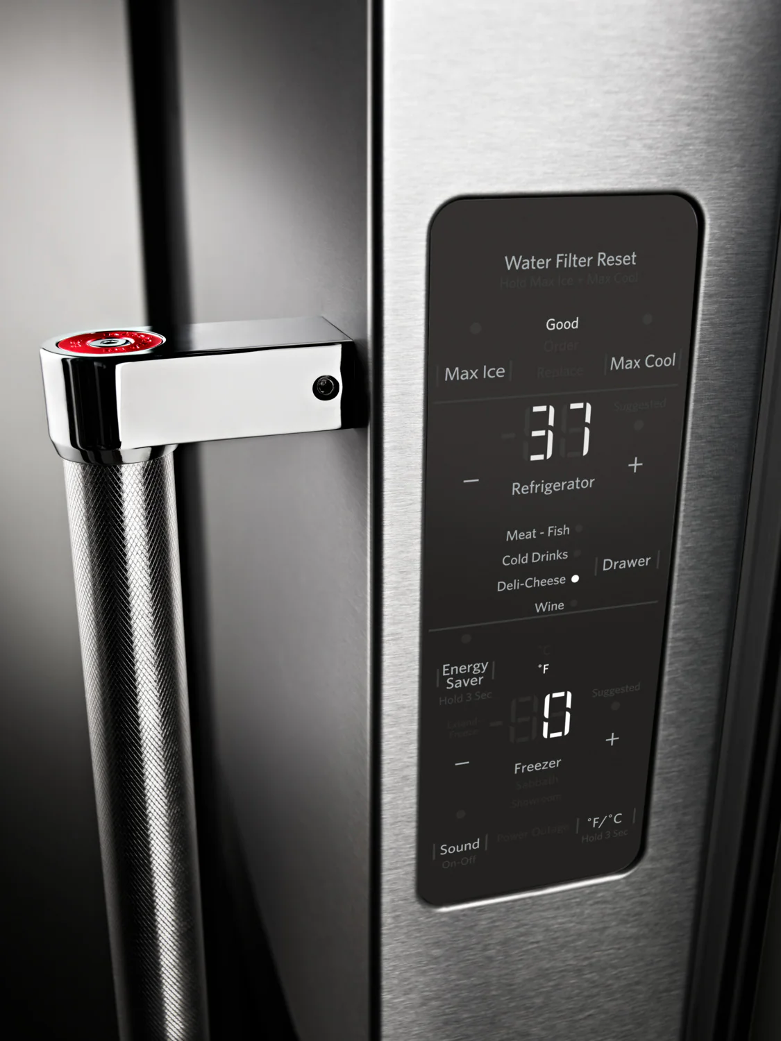 KitchenAid 35.8" 23.8 Cu. Ft. Stainless Steel Counter-Depth French Door Refrigerator - KRFC704FPS - Image 19