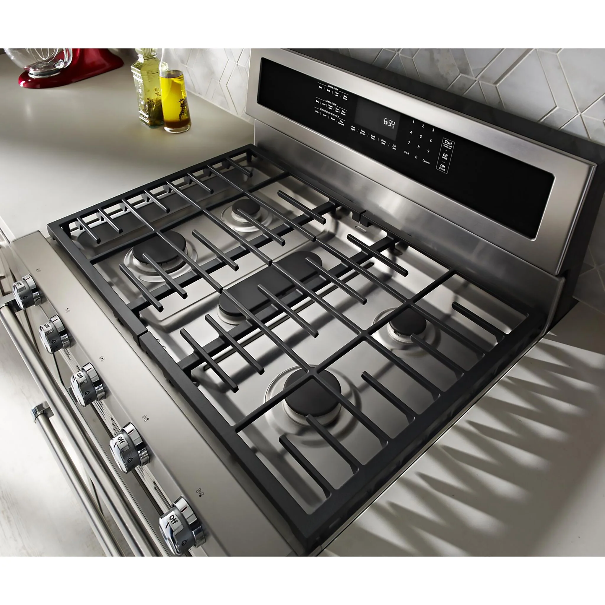 KitchenAid Stainless Steel Dual-Fuel Double Convection Range (6.7 Cu. Ft.) - KFDD500ESS - Image 4