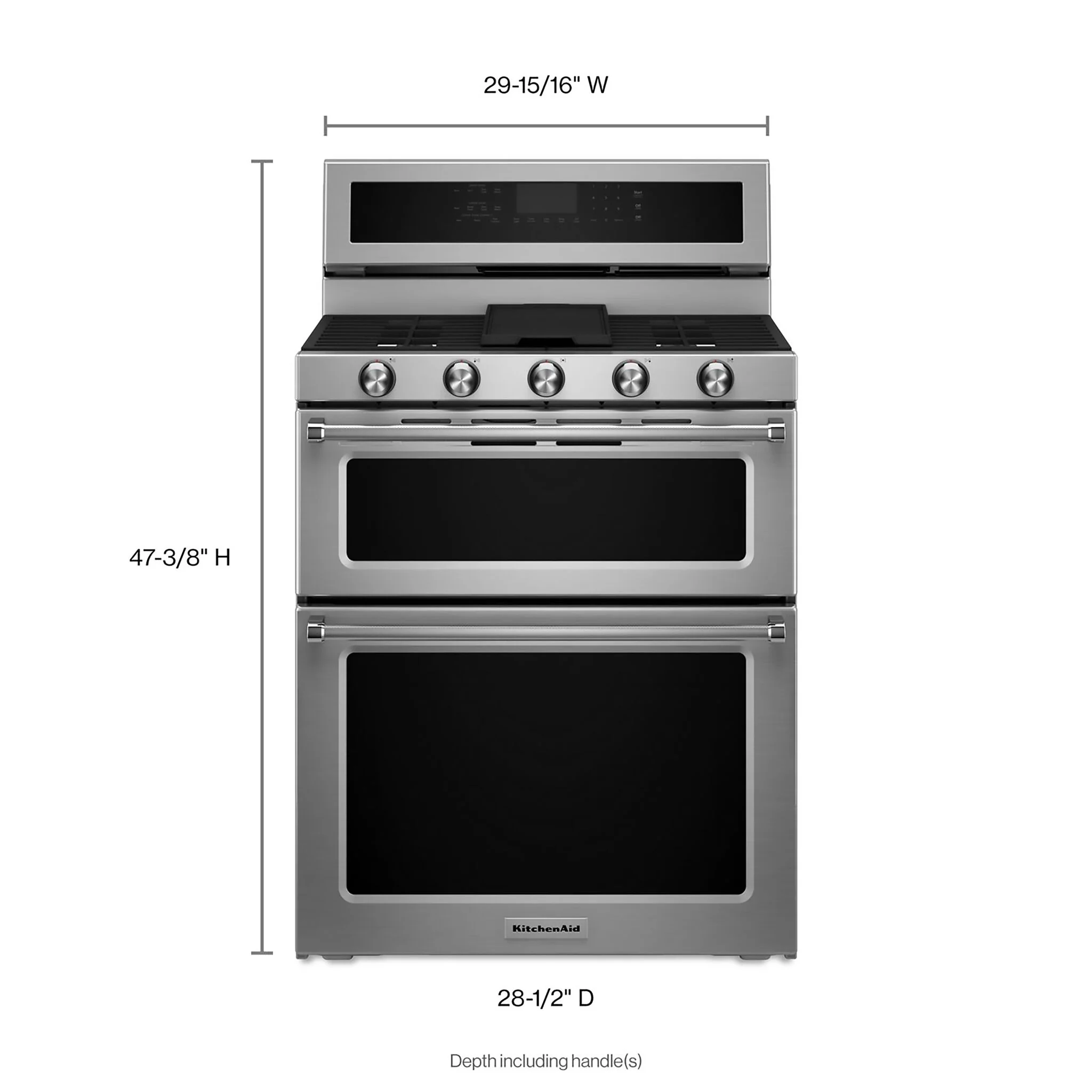 KitchenAid Stainless Steel Dual-Fuel Double Convection Range (6.7 Cu. Ft.) - KFDD500ESS - Image 6