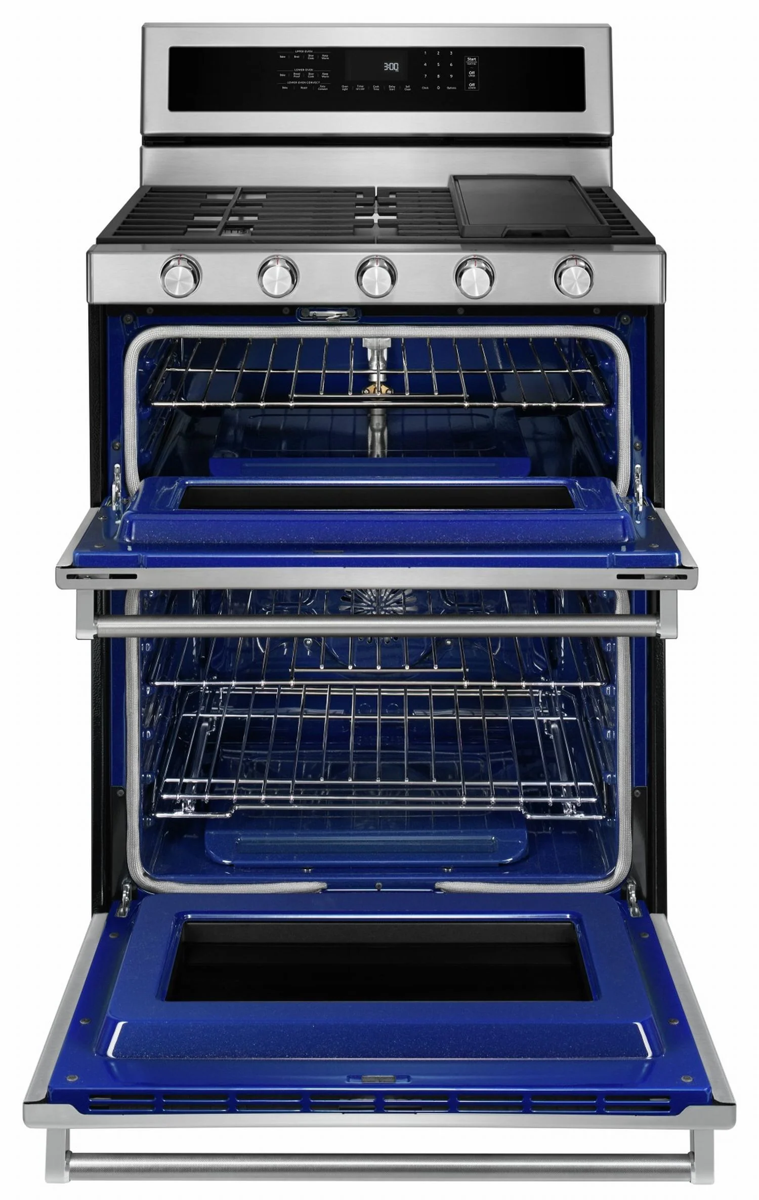 KitchenAid Stainless Steel Freestanding Double Oven Convection Gas Range (6.0 Cu. Ft.) - KFGD500ESS - Image 5