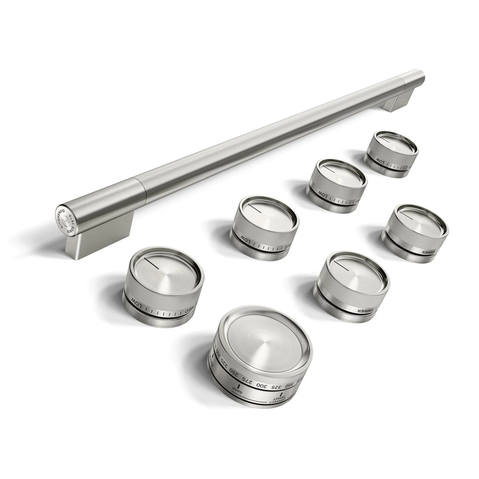 KitchenAid Stainless Steel Handle and Knob Hardware Accessory Kit for 36" Commercial-Style Gas Range - W11774753