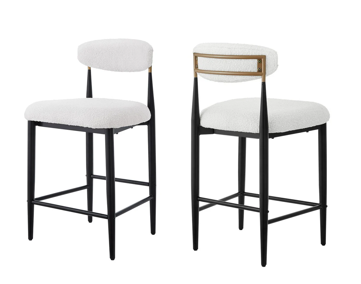 Kodi Counter Stool - White/Black - Set of Two - Image 5