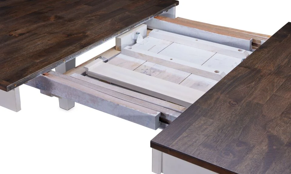 Kona Extendable Dining Table - White and Grey-Brown - Image 3