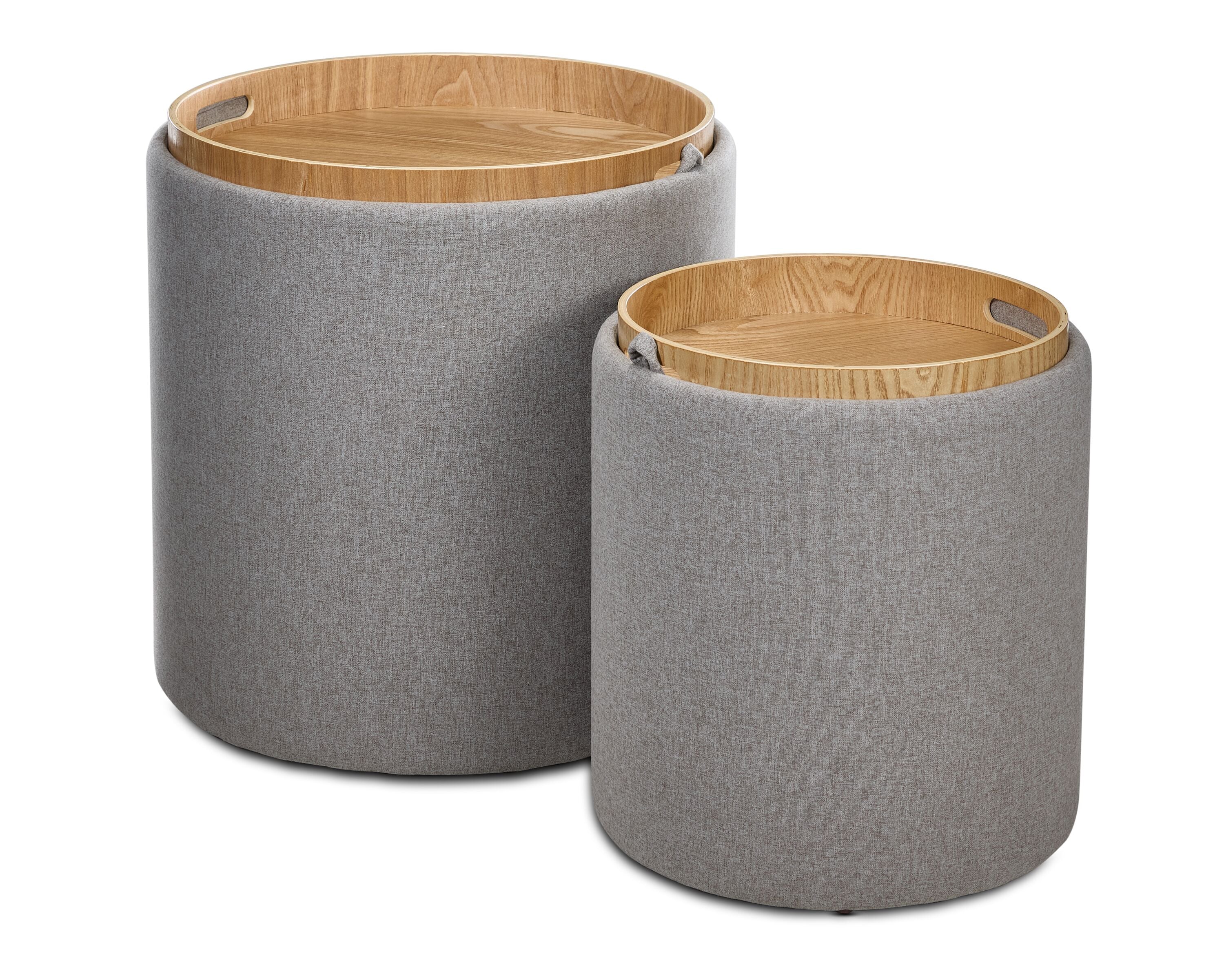 Kovel Set of 2 Ottomans - Dark Grey - Image 3