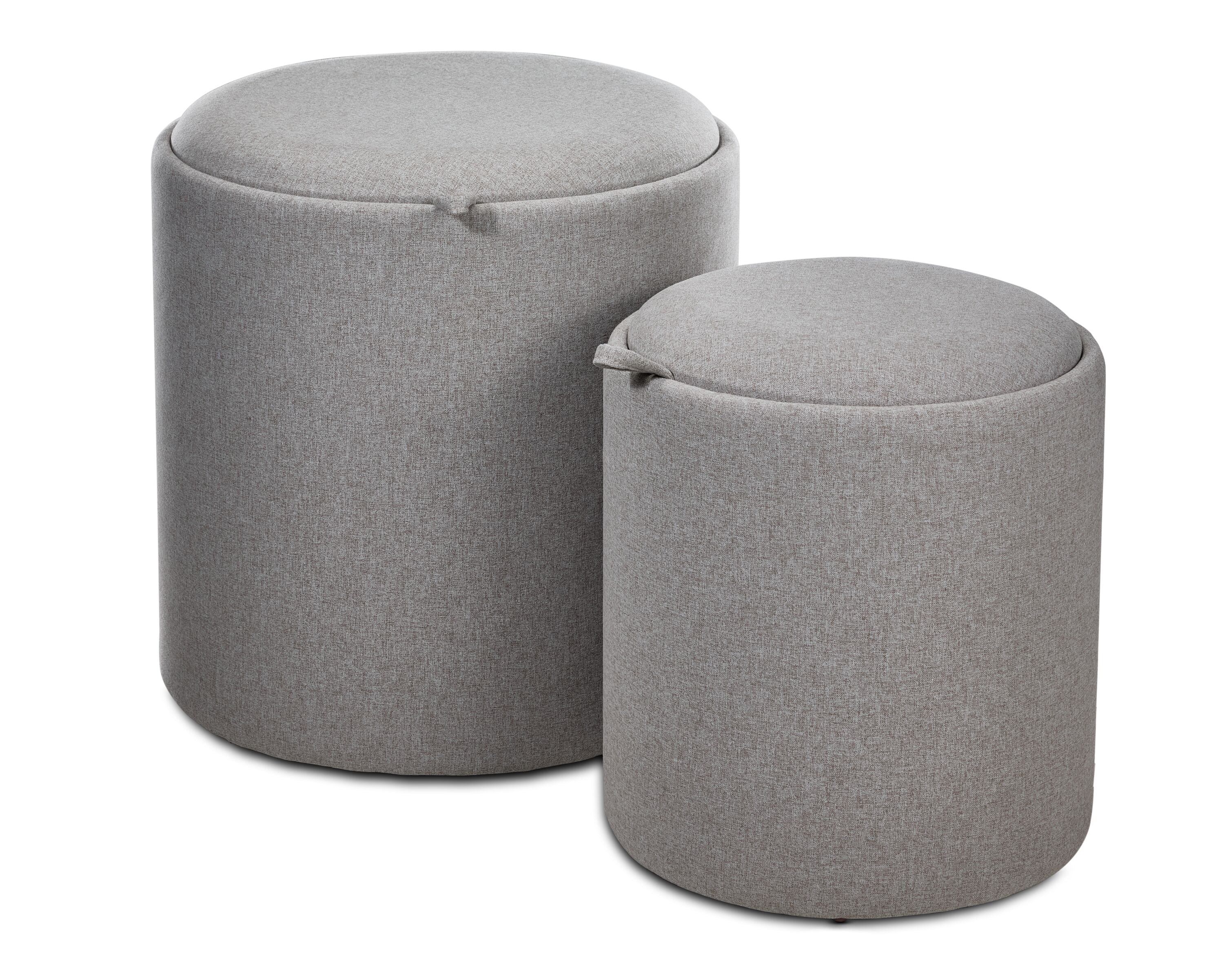 Kovel Set of 2 Ottomans - Dark Grey - Image 4