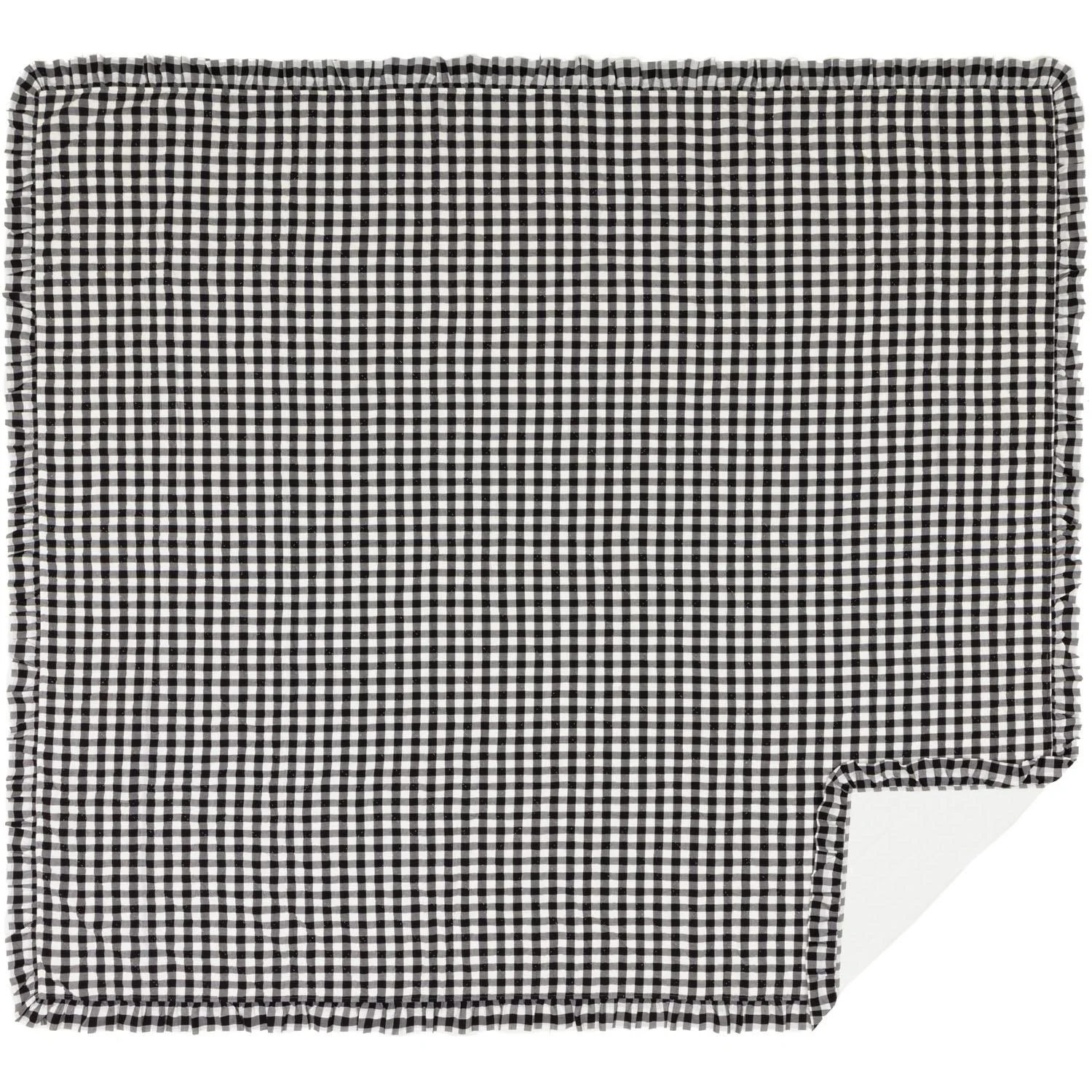Kuna King Ruffled Quilt - Black/White - Image 2