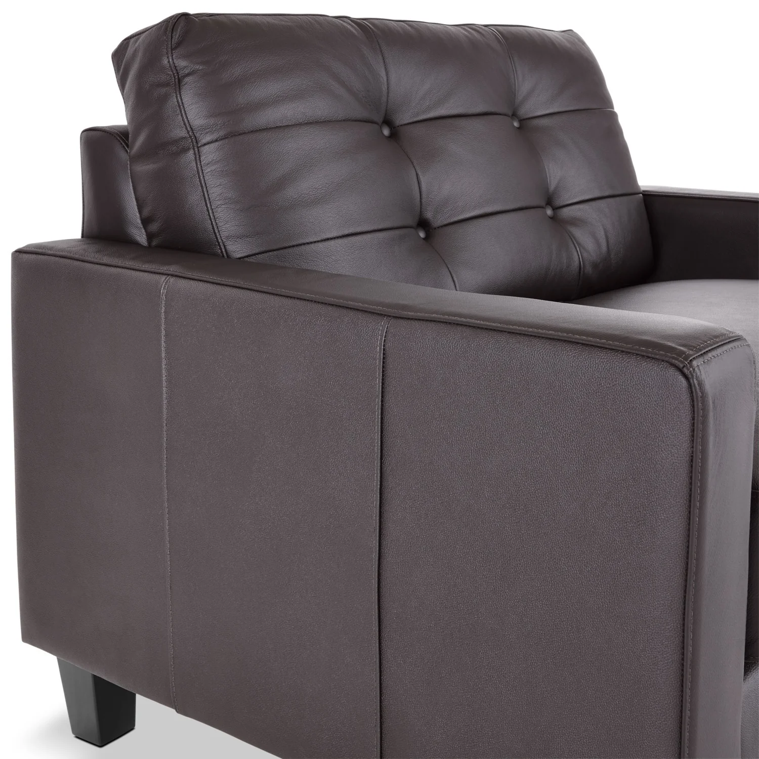 Kylie Leather Chair and a Half - Coffee - Image 3