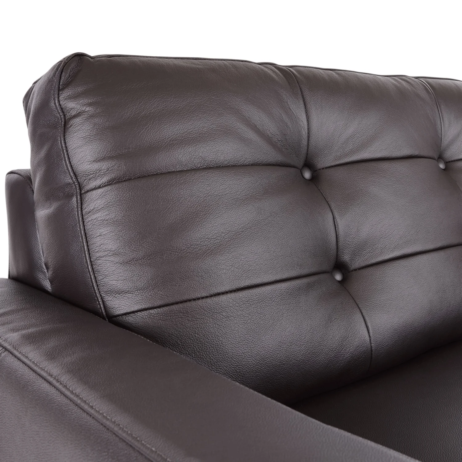 Kylie Leather Sofa - Coffee - Image 4