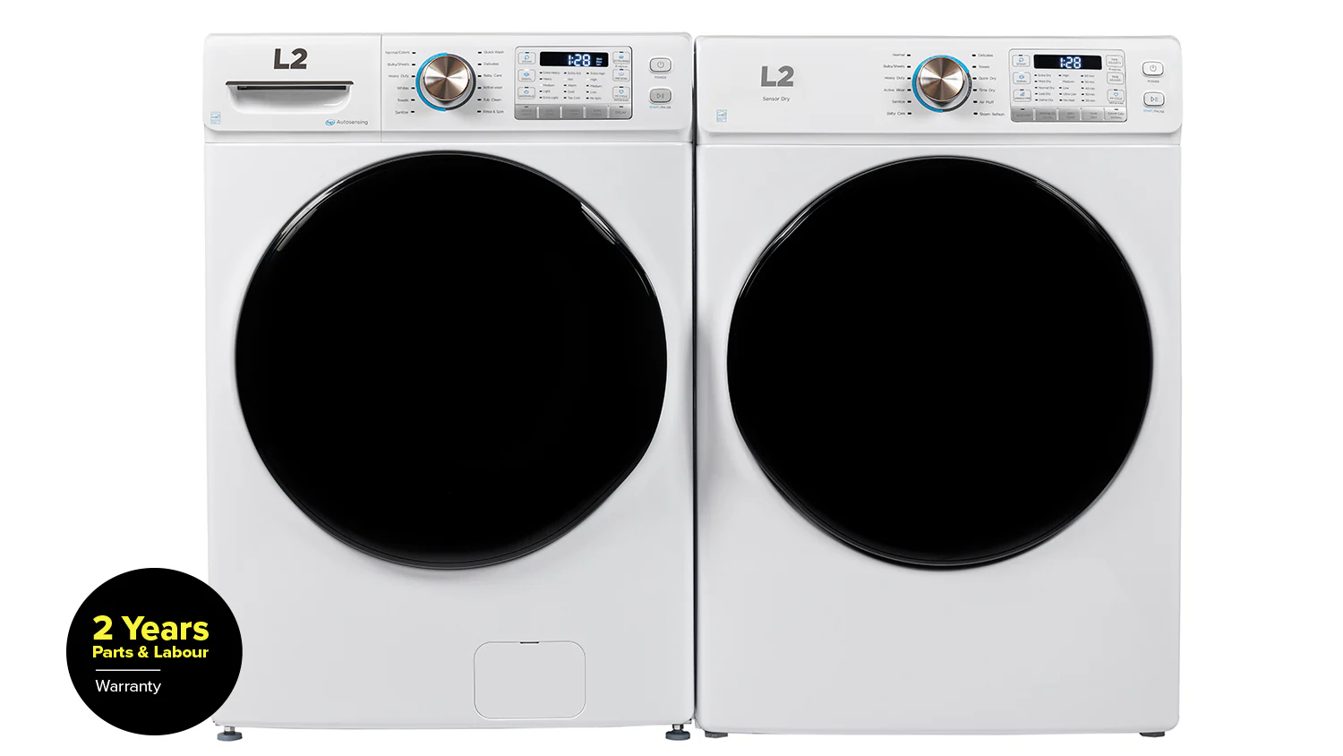 L2 White Front Load Washer (5.2 Cu. Ft) & White Electric Dryer (8.0 Cu. Ft) - LF52N3AWW/LE52N3AWW - Image 2