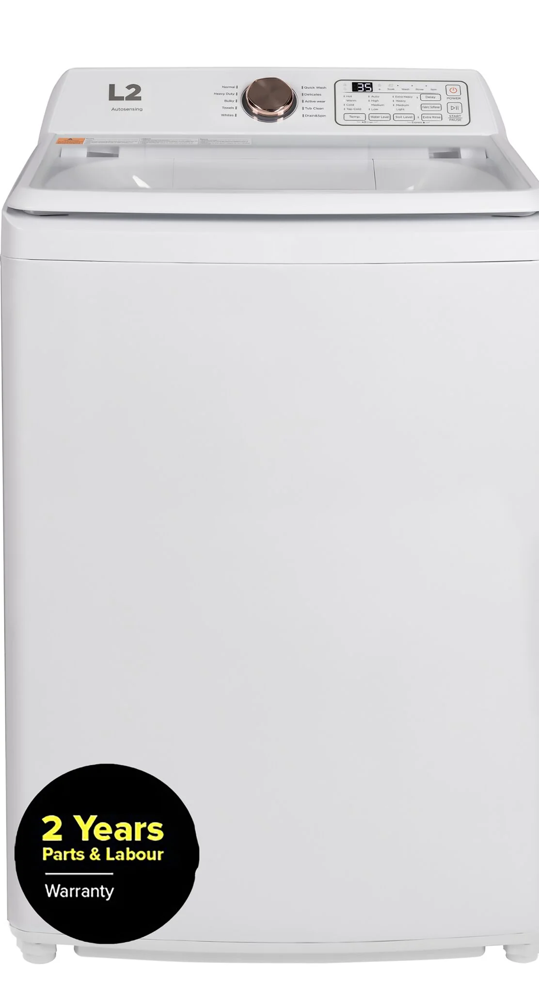 L2 White Top Load Electric Washer (4.7 Cu.ft) - LT47A3AWW - Image 2
