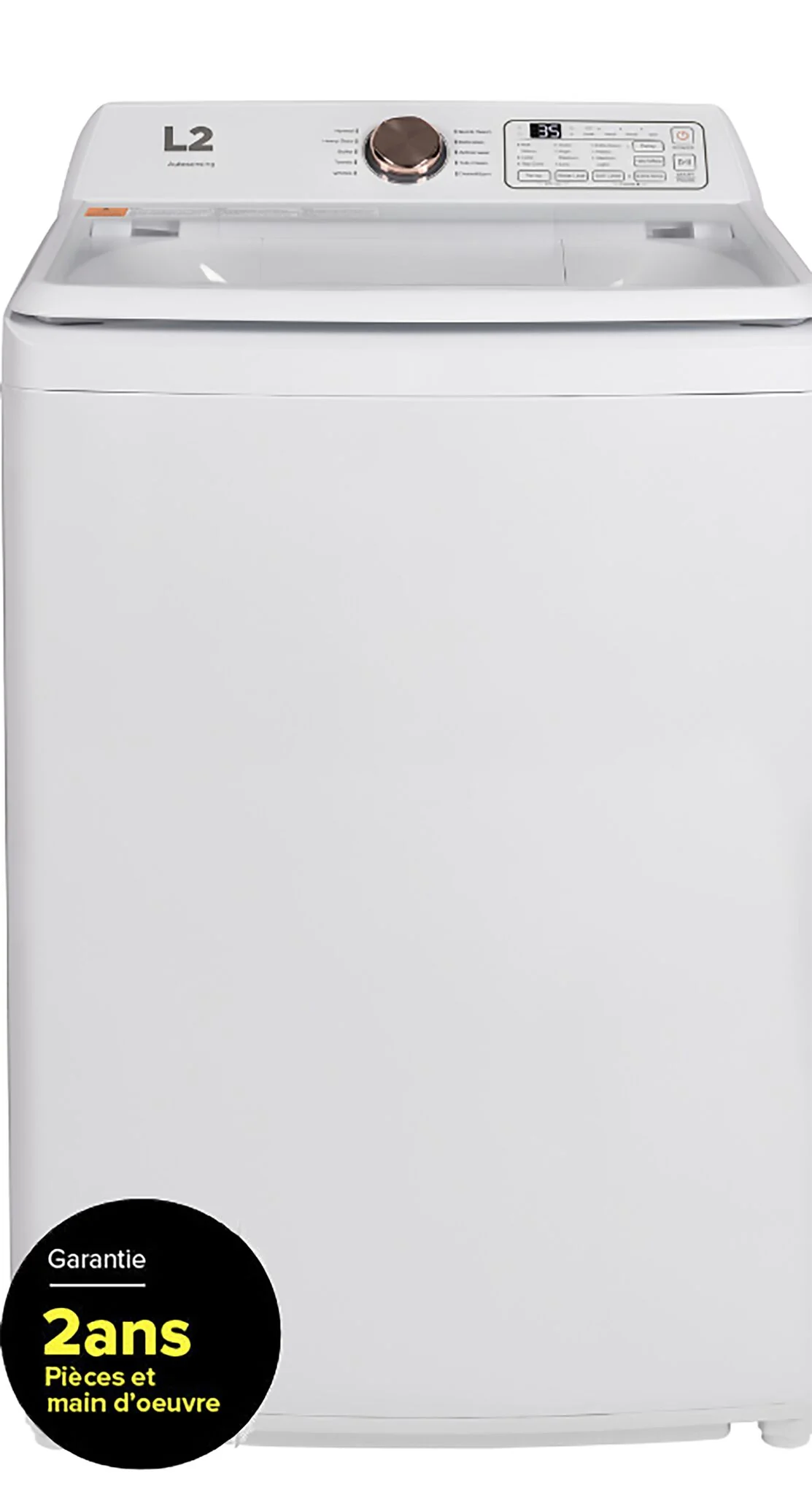 L2 White Top Load Electric Washer (4.7 Cu.ft) - LT47A3AWW - Image 3
