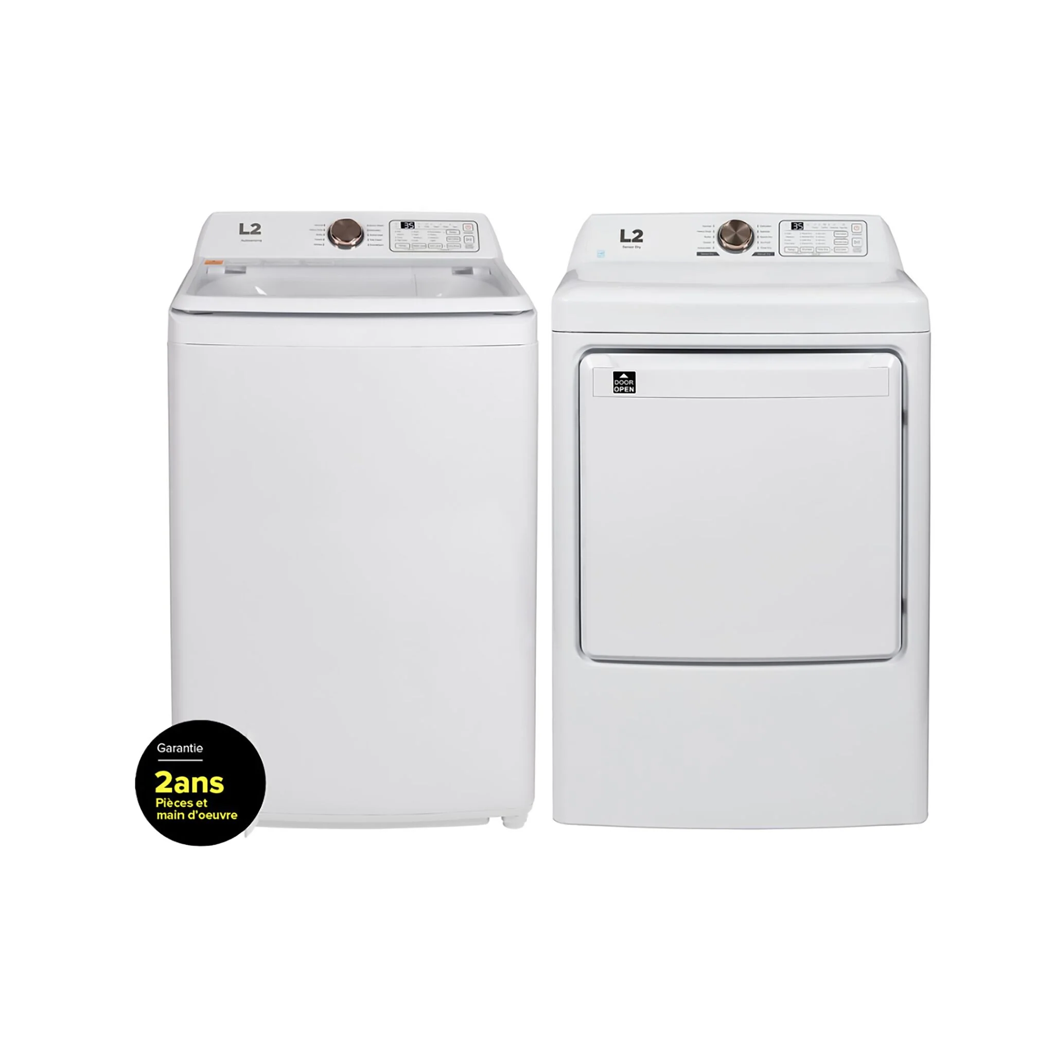 L2 White Top-Load Washer (4.7 Cu.Ft.) and Electric Dryer (7 Cu.Ft.) - LT47A3AWW/LE47A3AWW - Image 3