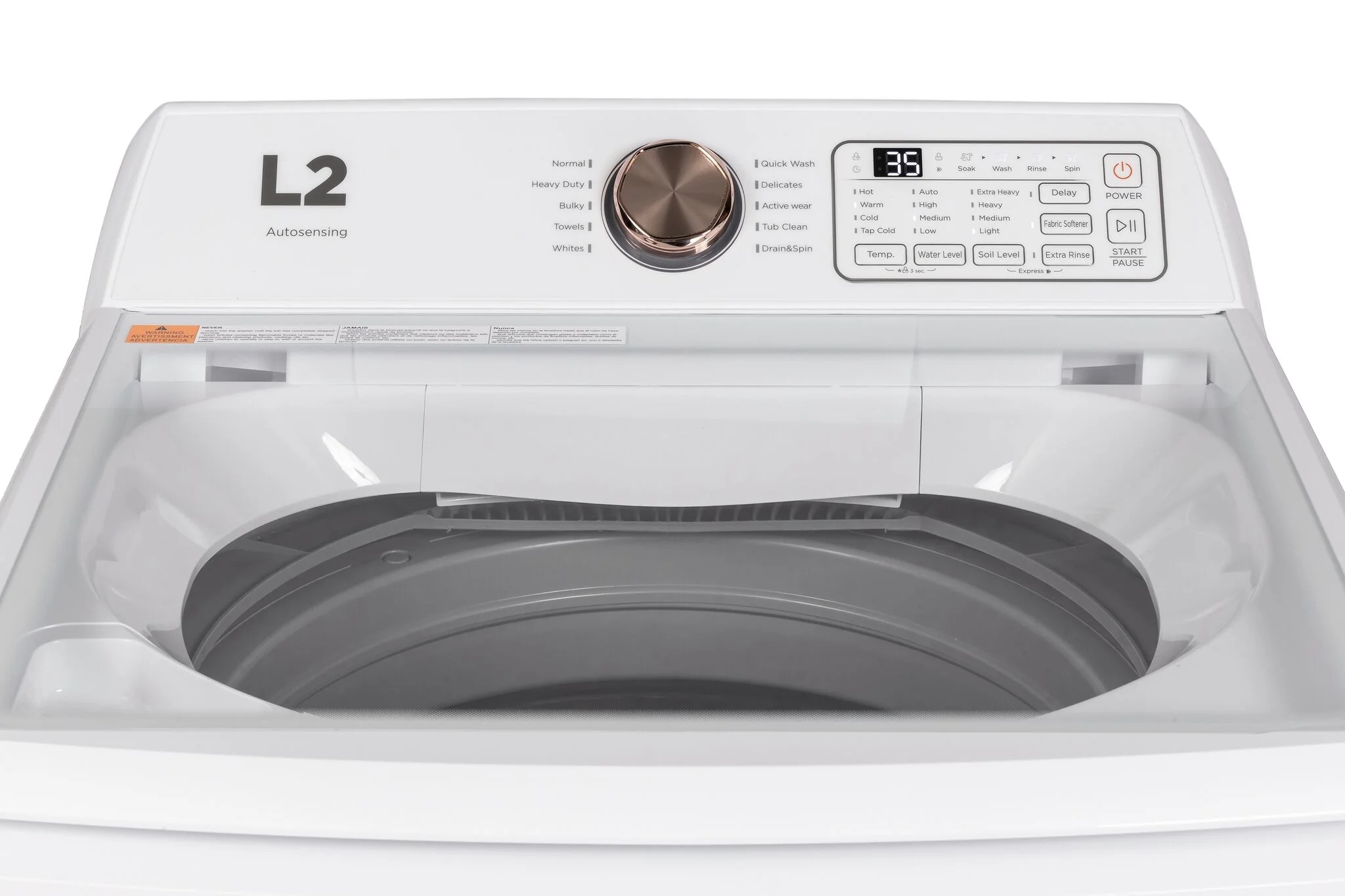 L2 White Top-Load Washer (4.7 Cu.Ft.) and Electric Dryer (7 Cu.Ft.) - LT47A3AWW/LE47A3AWW - Image 7