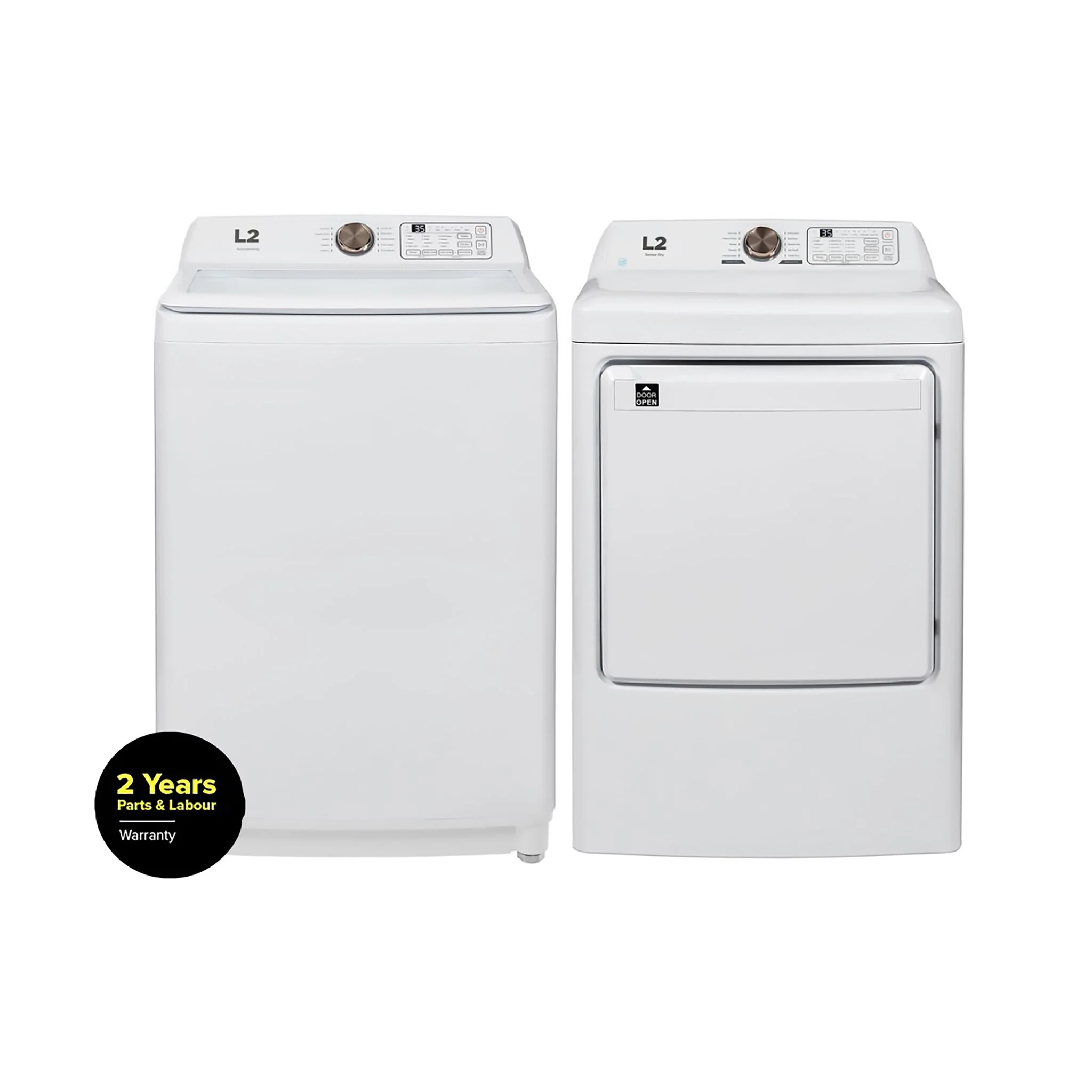 L2 White Top-Load Washer (5.1 Cu.Ft.) and Electric Dryer (7 Cu.Ft.) - LT51N1BWWC/LE47A3AWW - Image 2