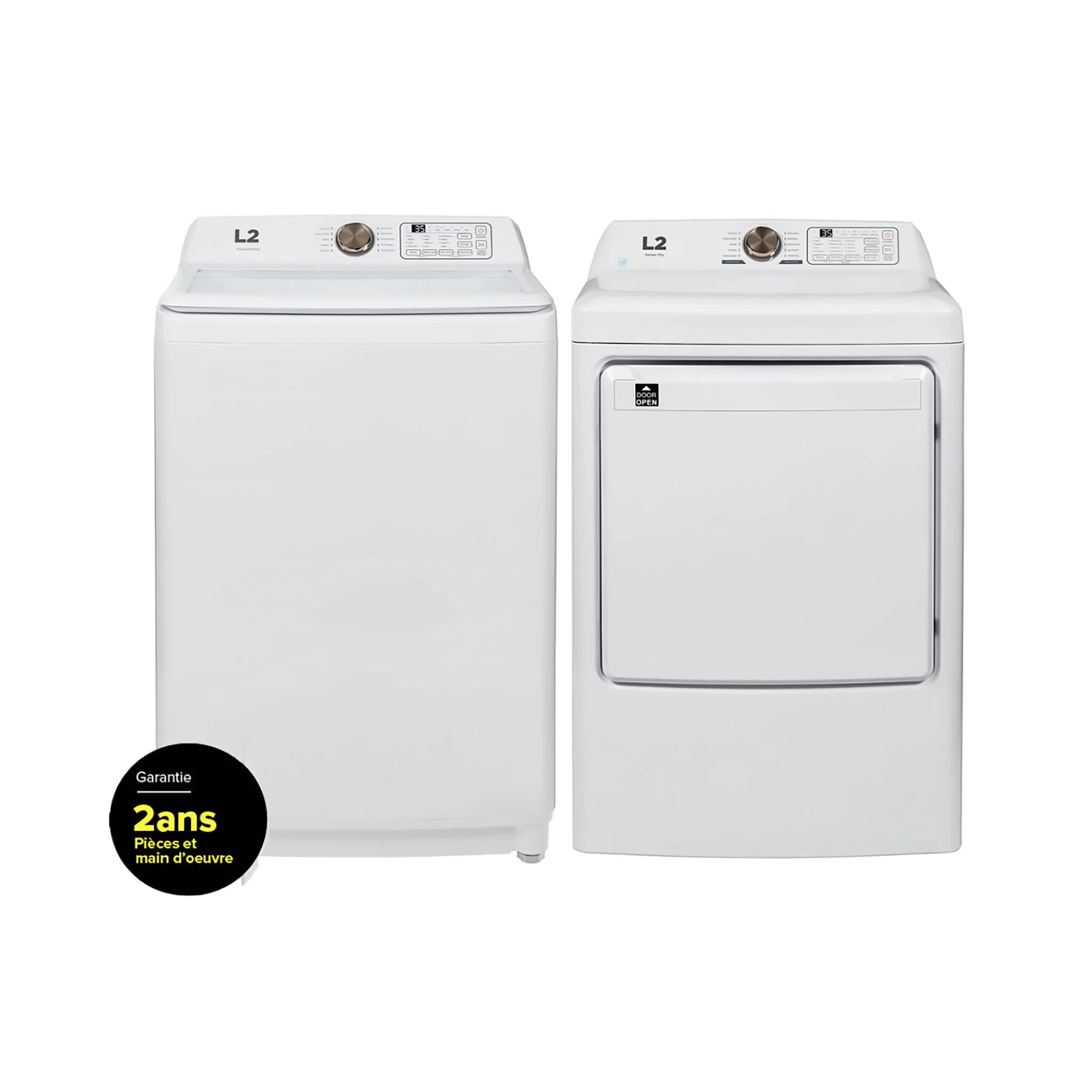 L2 White Top-Load Washer (5.1 Cu.Ft.) and Electric Dryer (7 Cu.Ft.) - LT51N1BWWC/LE47A3AWW - Image 3