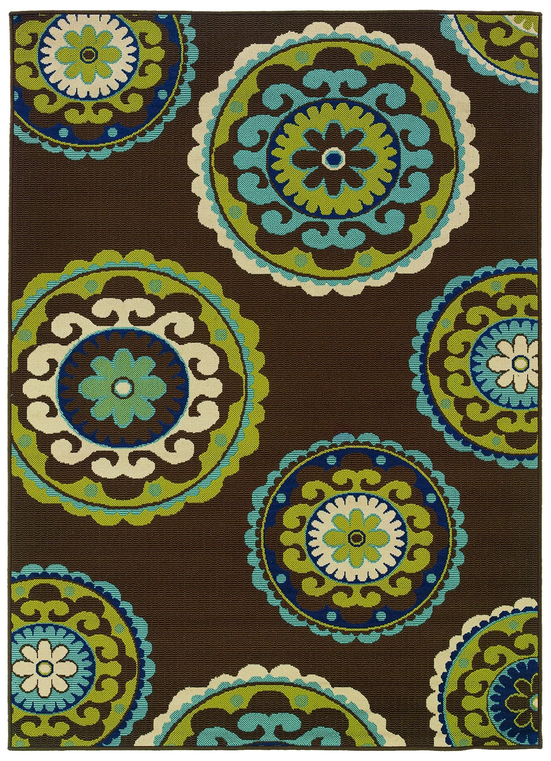Lagoon Brown Medallion Area Rug (7'10" x 10'10")