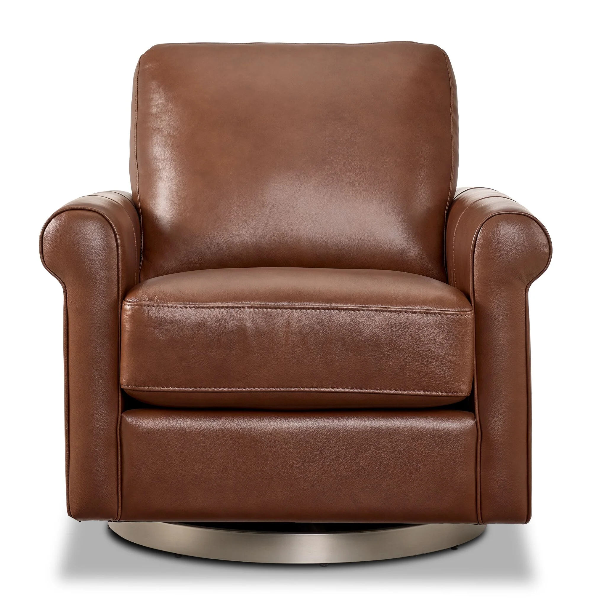 Laguna Leather Swivel Chair - Brown - Image 2